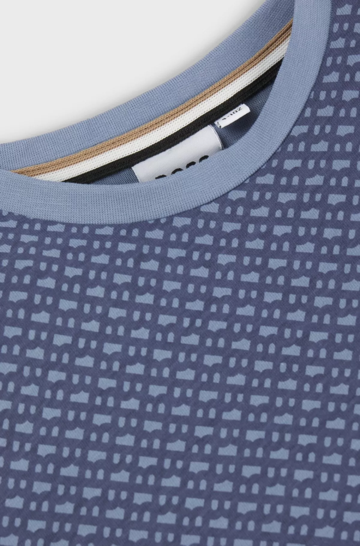 HUGO BOSS T-shirt Til Børn I Bomuld Med Monogramprint Overalt Blå Flash Sale