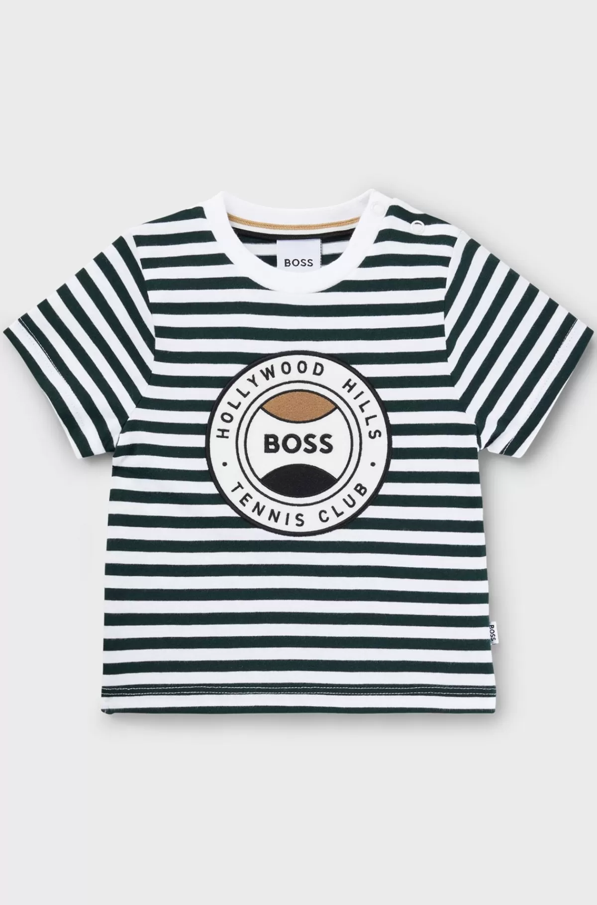 HUGO BOSS T-shirt Til Børn I Bomuld Med Striber Og Logo Mønstret Cheap