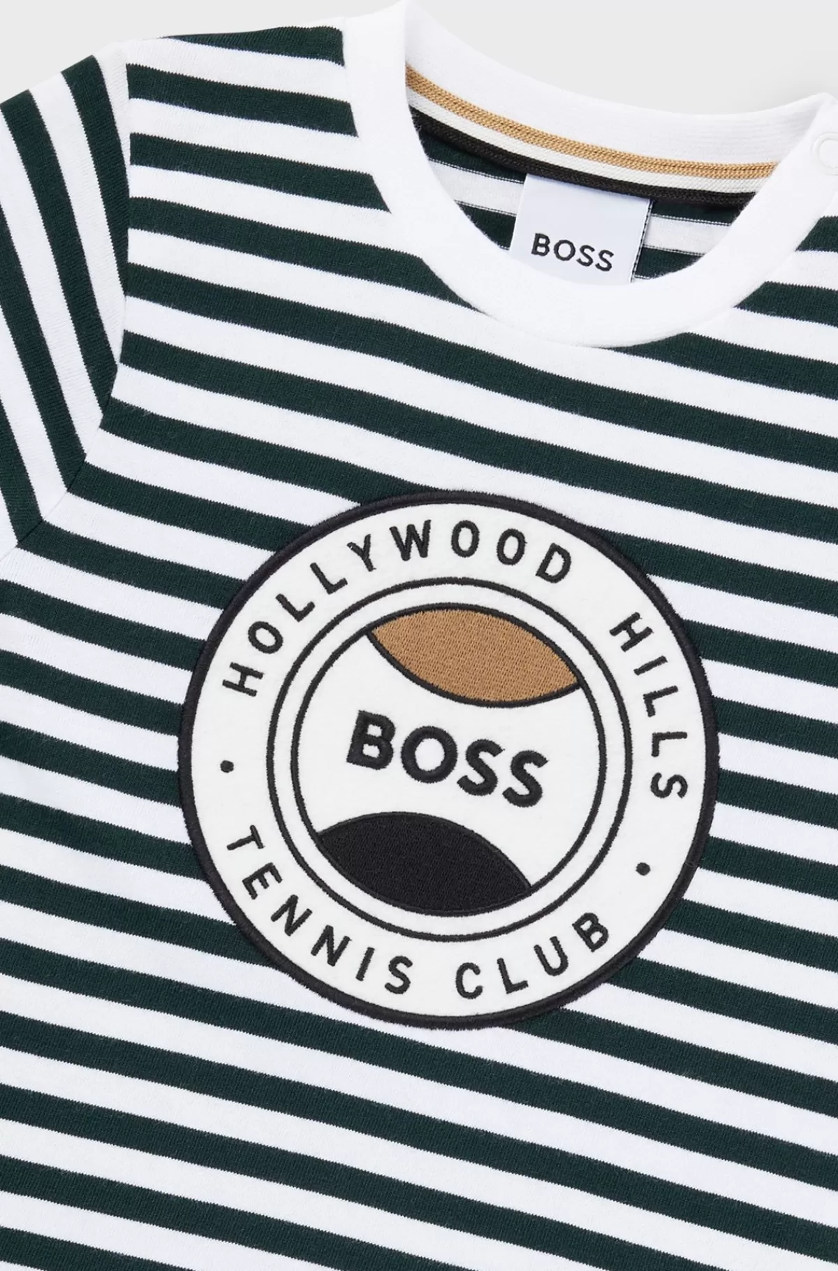 HUGO BOSS T-shirt Til Børn I Bomuld Med Striber Og Logo Mønstret Cheap