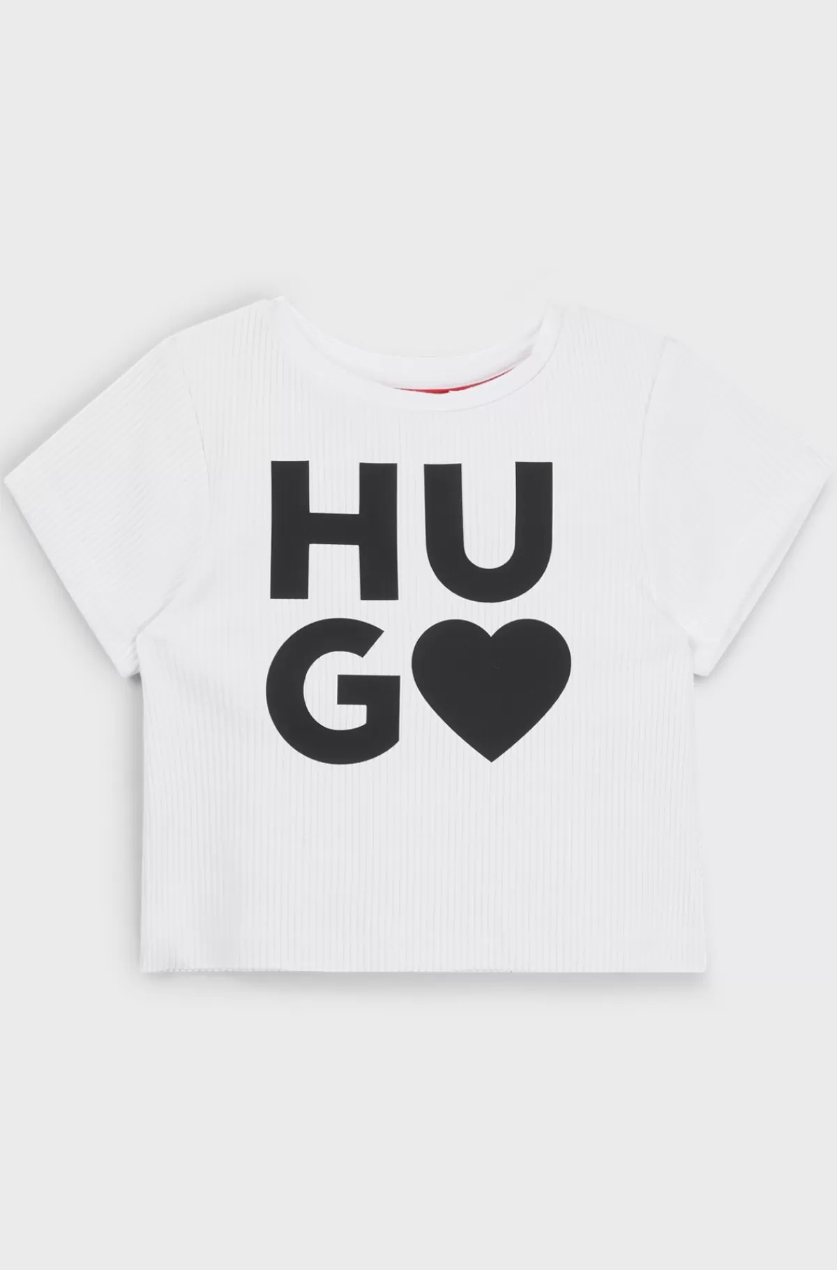 HUGO BOSS T-shirt Til Børn I Bomuldsblanding Med Hjertelogoprint Hvid Outlet