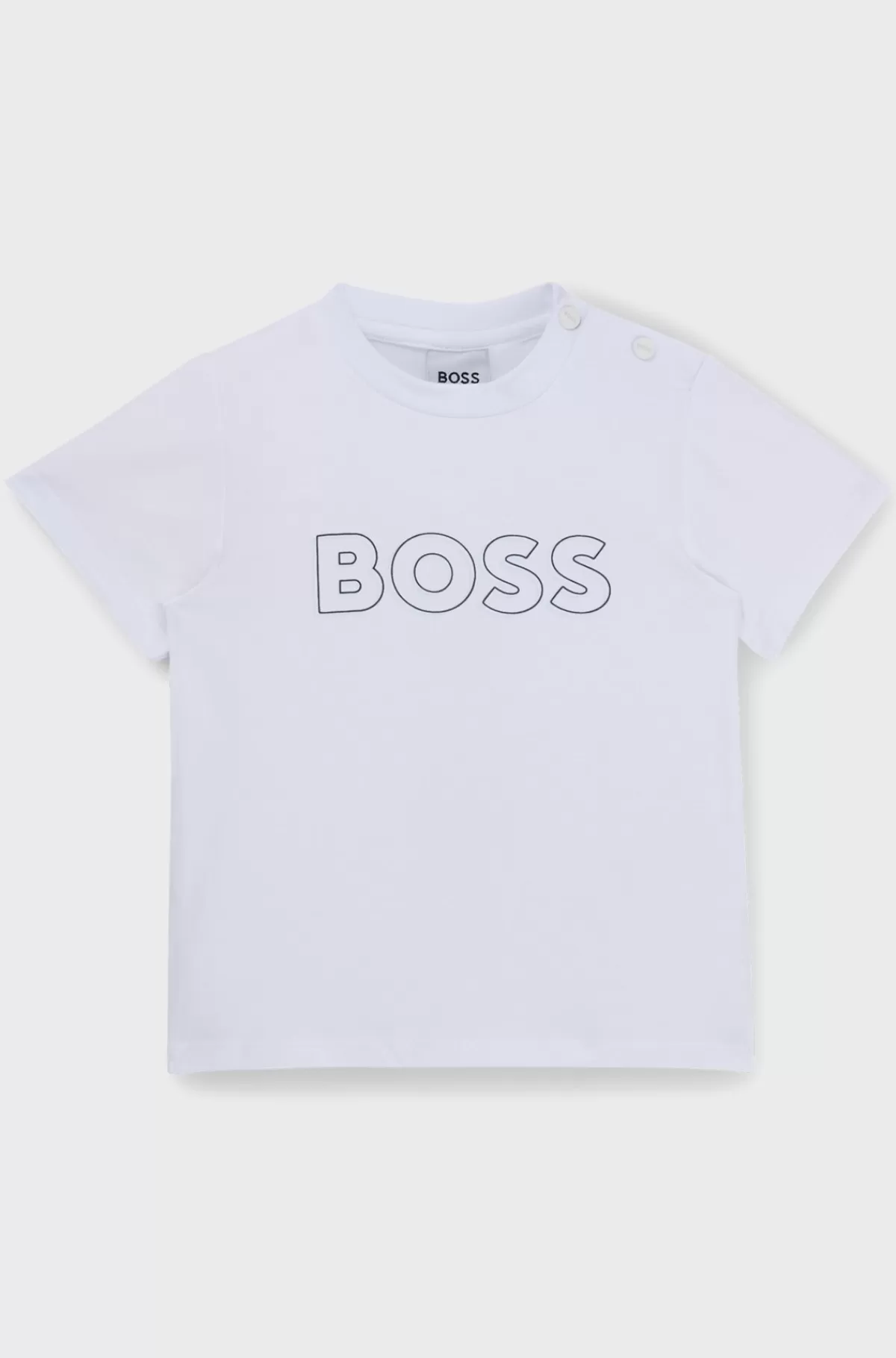 HUGO BOSS T-shirt Til Børn I Bomuldsjersey Med Præget Logoprint Hvid Cheap