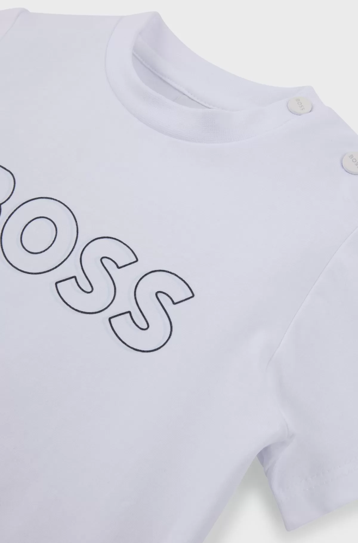 HUGO BOSS T-shirt Til Børn I Bomuldsjersey Med Præget Logoprint Hvid Cheap