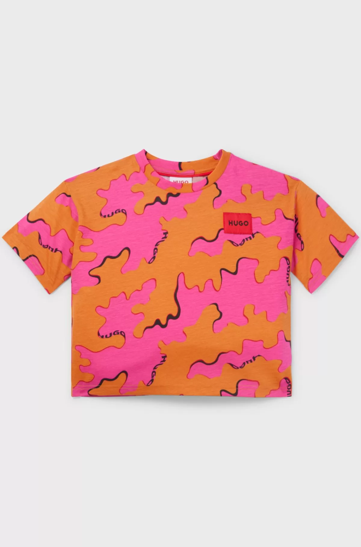 HUGO BOSS T-shirt Til Børn Med Sæsoninspireret Print Og Logomærkat Orange Best Sale