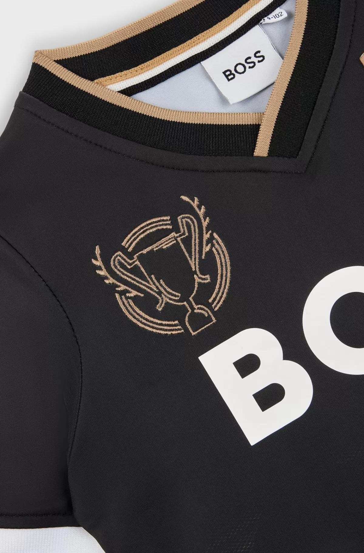 HUGO BOSS T-shirt Til Børn Med V-hals Og Gradueret Motiv Sort Sale