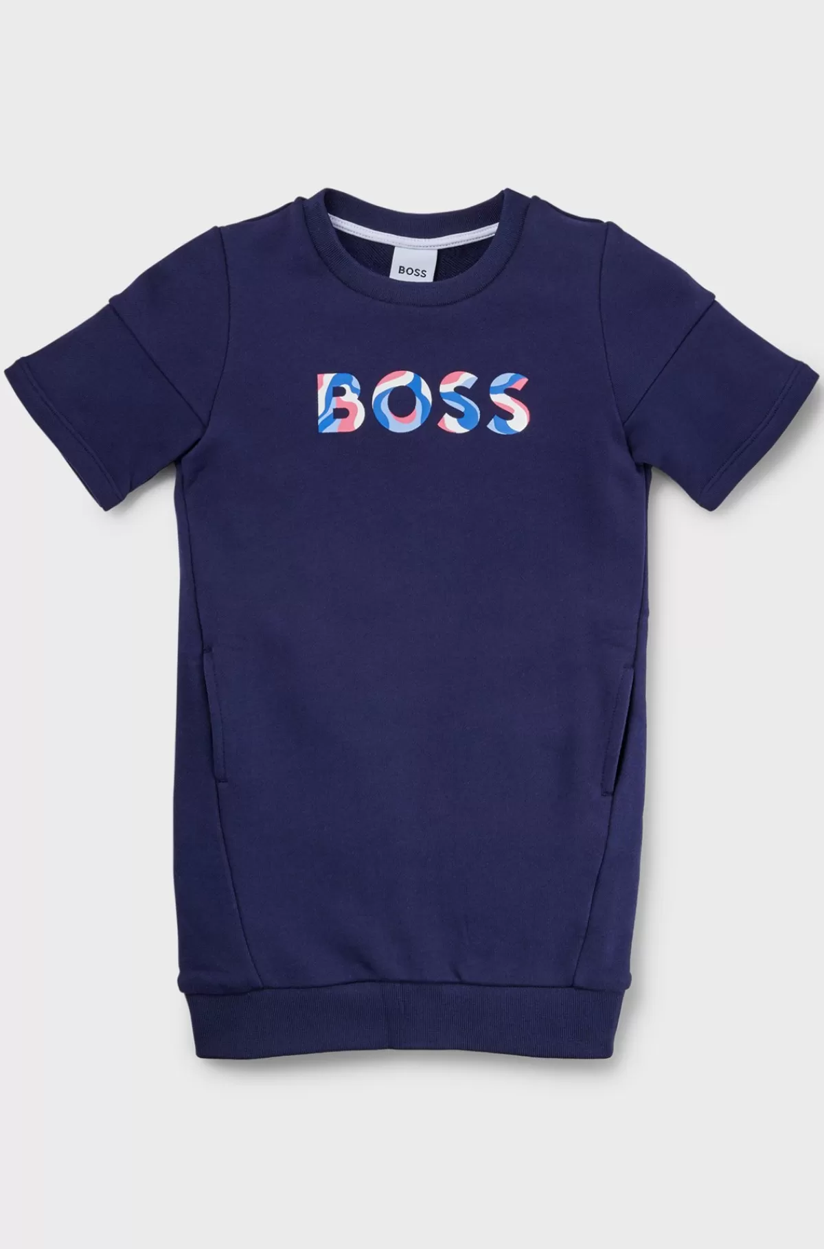 HUGO BOSS T-shirtkjole I Frotté Med 3D-logo Mørkeblå Sale