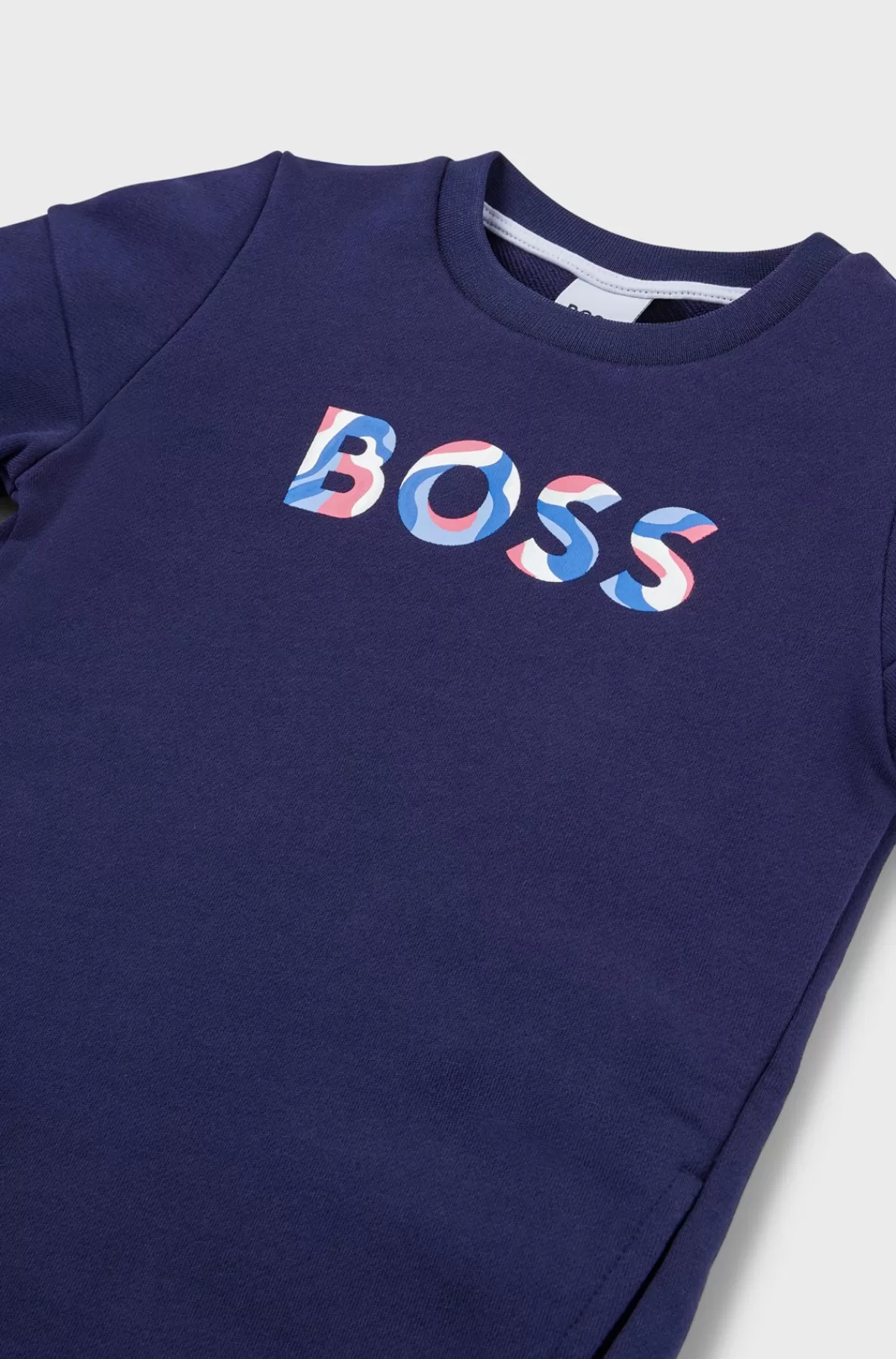 HUGO BOSS T-shirtkjole I Frotté Med 3D-logo Mørkeblå Sale