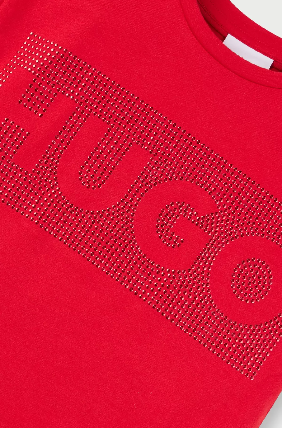 HUGO BOSS T-shirtkjole Til Børn I Bomuldsjersey Med Logomotiv I Nitter Rød Outlet