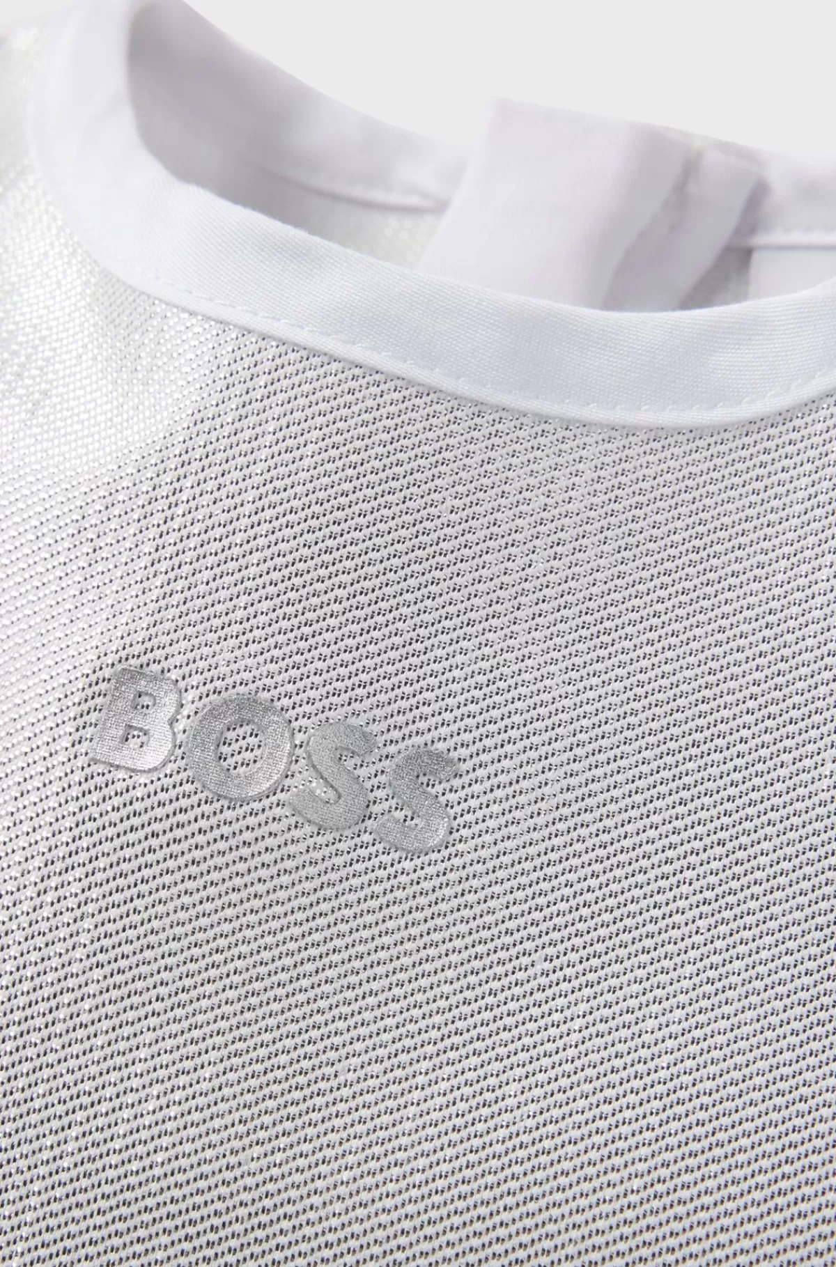 HUGO BOSS T-shirtkjole Til Børn Med Metallisk Effekt Og Logoprint Sølv Online