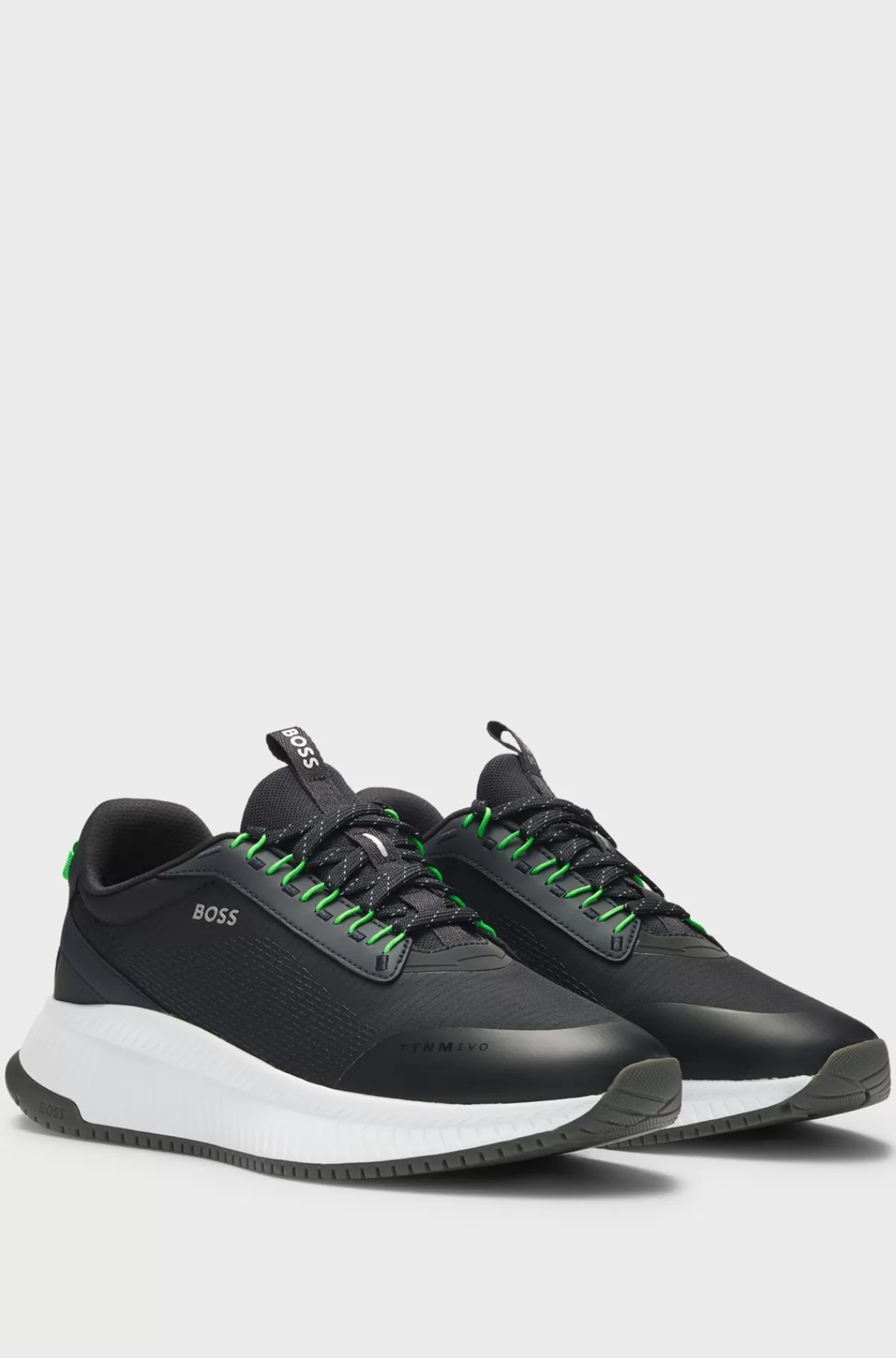 HUGO BOSS TTNM EVO-sneakers Med Rillet Sål Mørkeblå Clearance