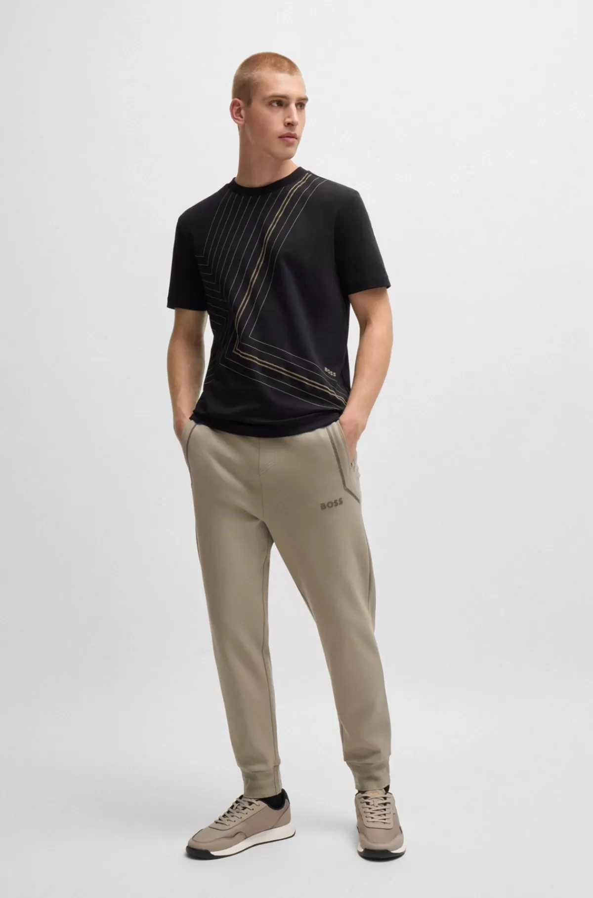 HUGO BOSS TTNM EVO-sneakers Med Rillet Sål Beige Fashion
