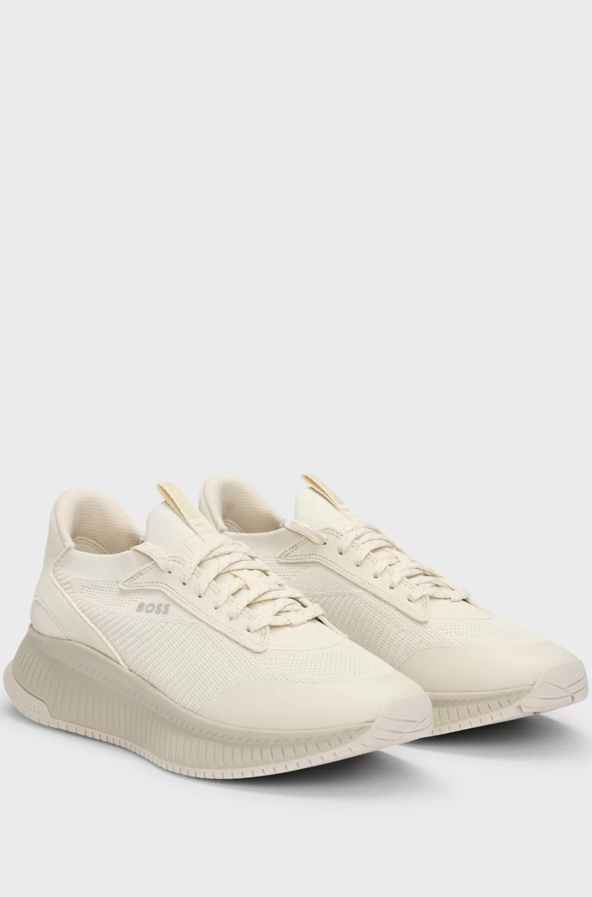 HUGO BOSS TTNM EVO-sneakers Med Strikket Overdel Lys beige Clearance