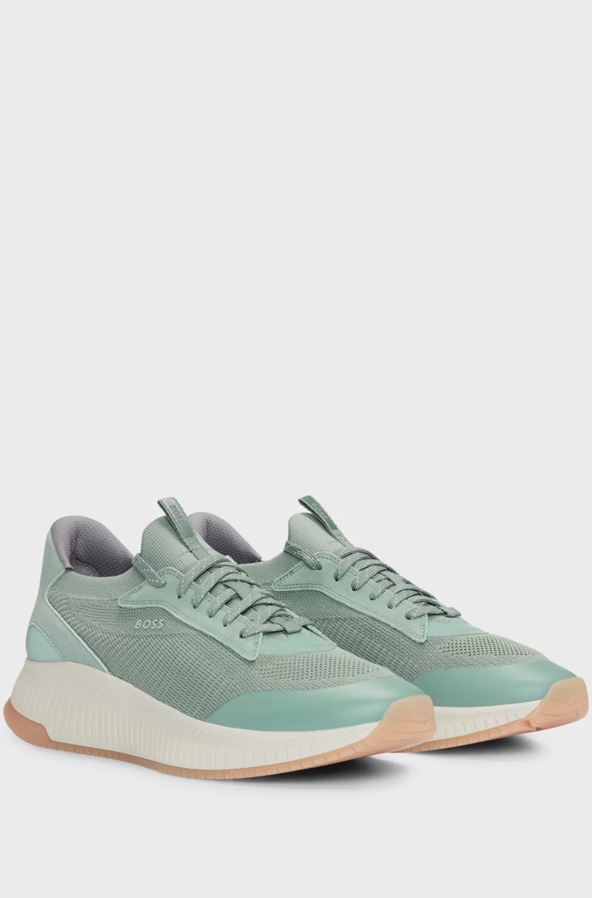 HUGO BOSS TTNM EVO-sneakers Med Strikket Overdel Lysegrøn Shop