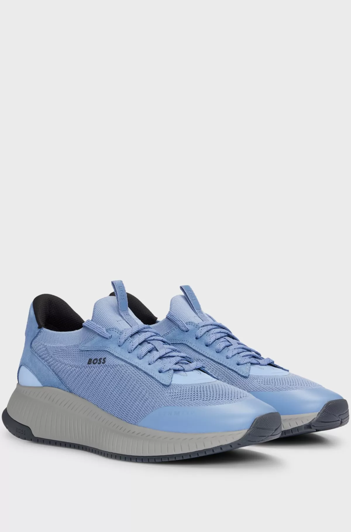 HUGO BOSS TTNM EVO-sneakers Med Strikket Overdel Lyseblå Cheap