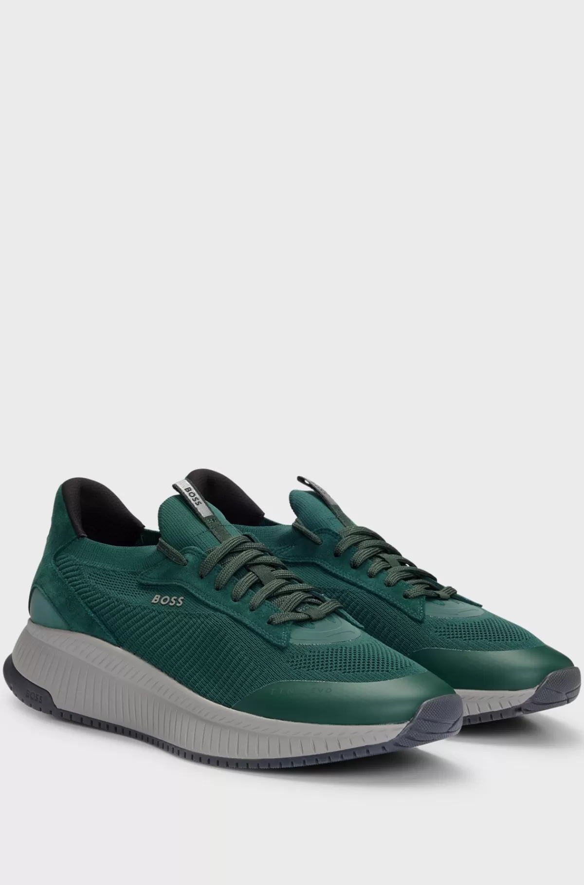 HUGO BOSS TTNM EVO-sneakers Med Strikket Overdel Mørkegrøn Sale