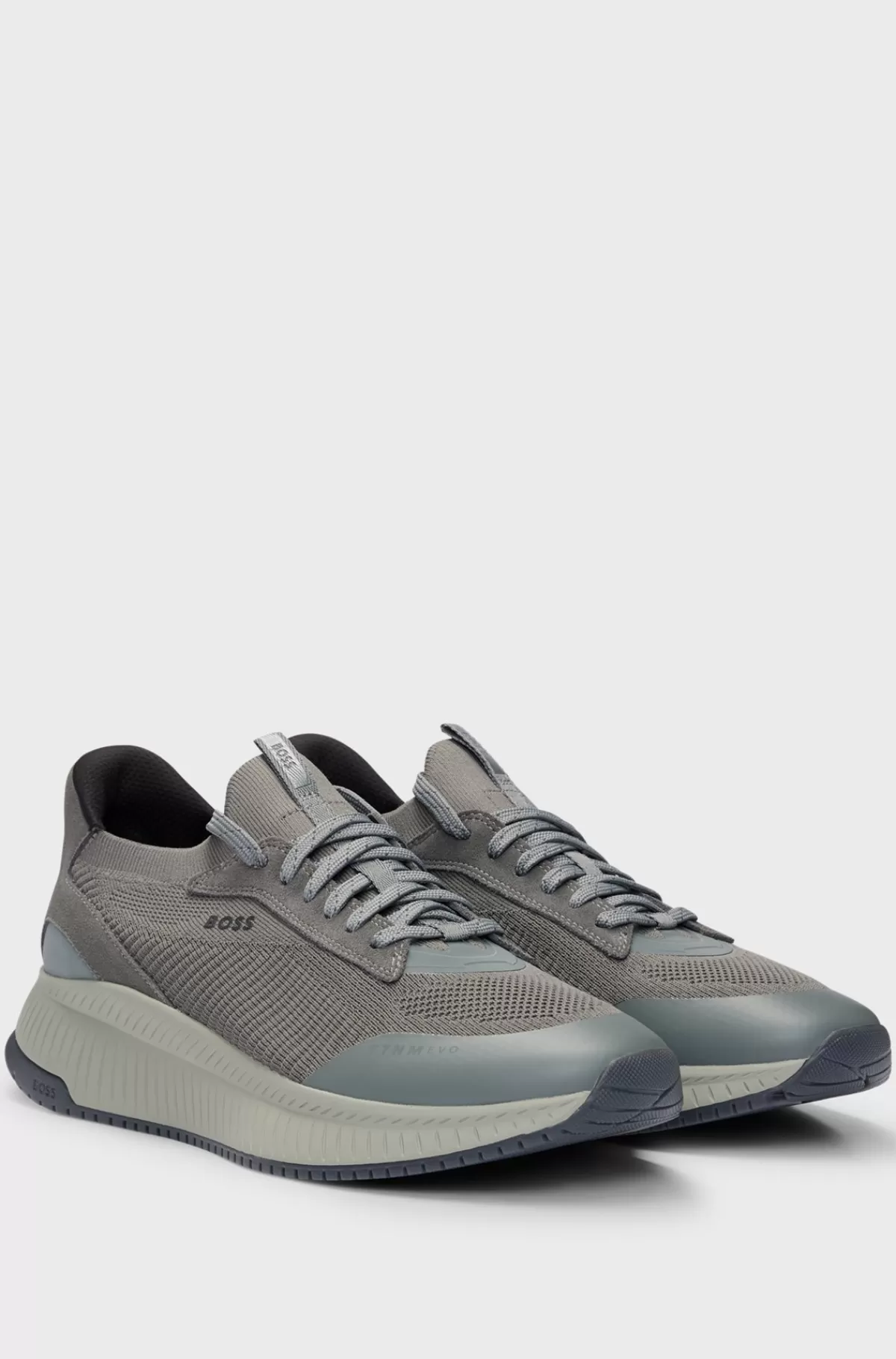 HUGO BOSS TTNM EVO-sneakers Med Strikket Overdel Mørkegrå Cheap