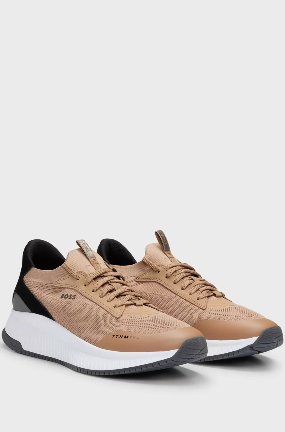 HUGO BOSS TTNM EVO-sneakers Med Strikket Overdel Beige Cheap