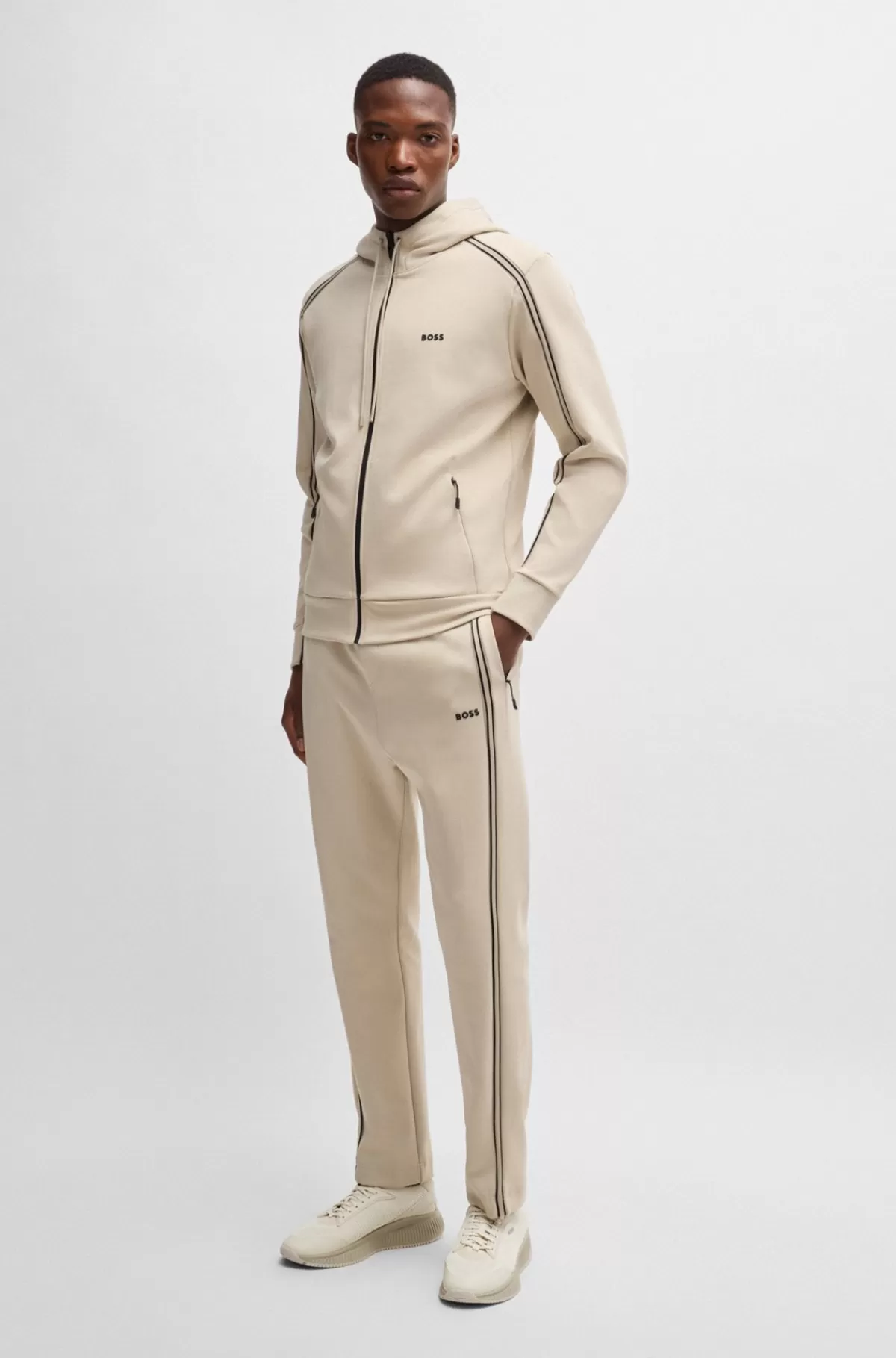 HUGO BOSS TTNM EVO-sneakers Med Strikket Overdel Lys beige Clearance