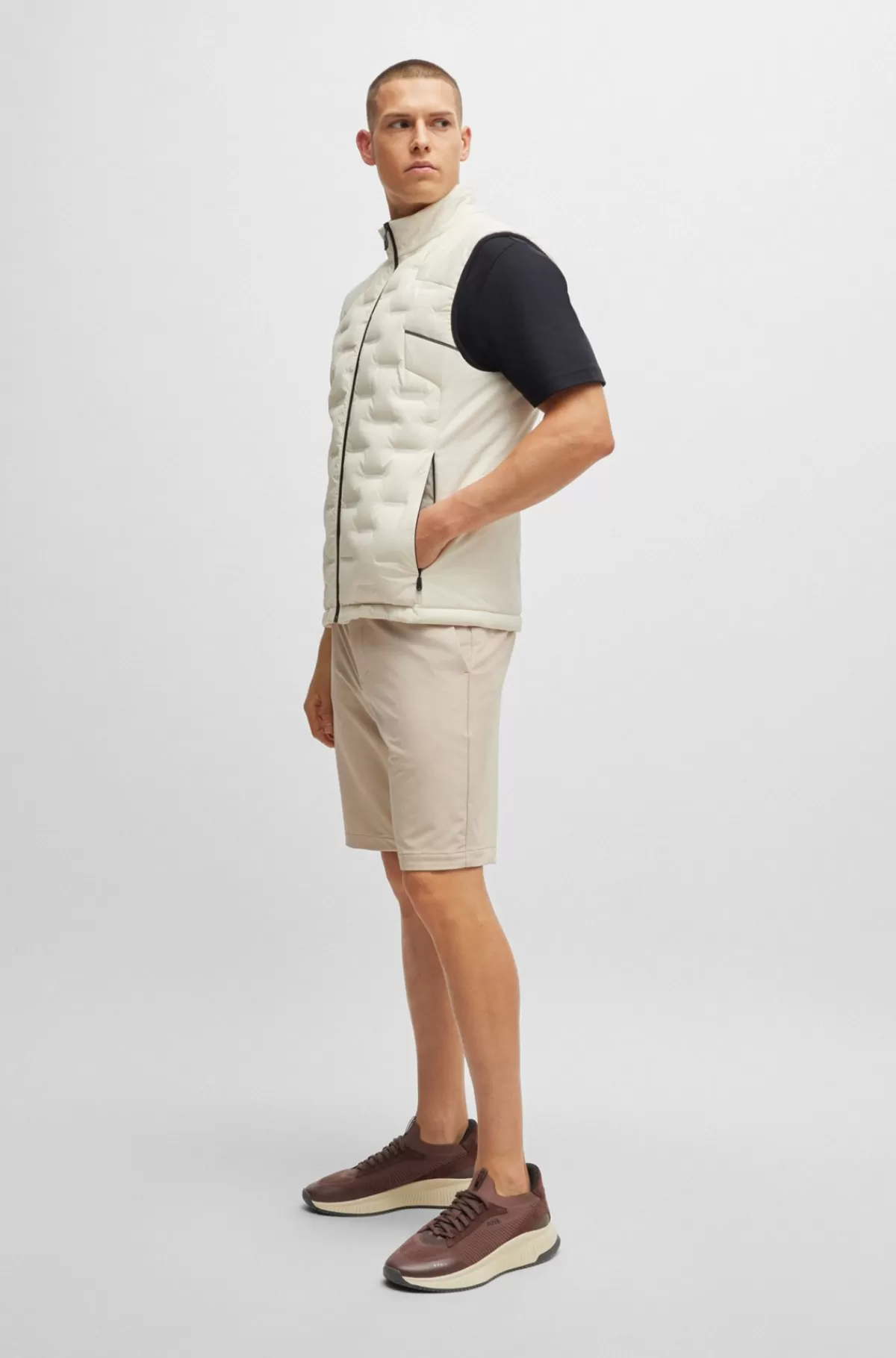 HUGO BOSS TTNM EVO-sneakers Med Strikket Overdel Mørkerød Discount