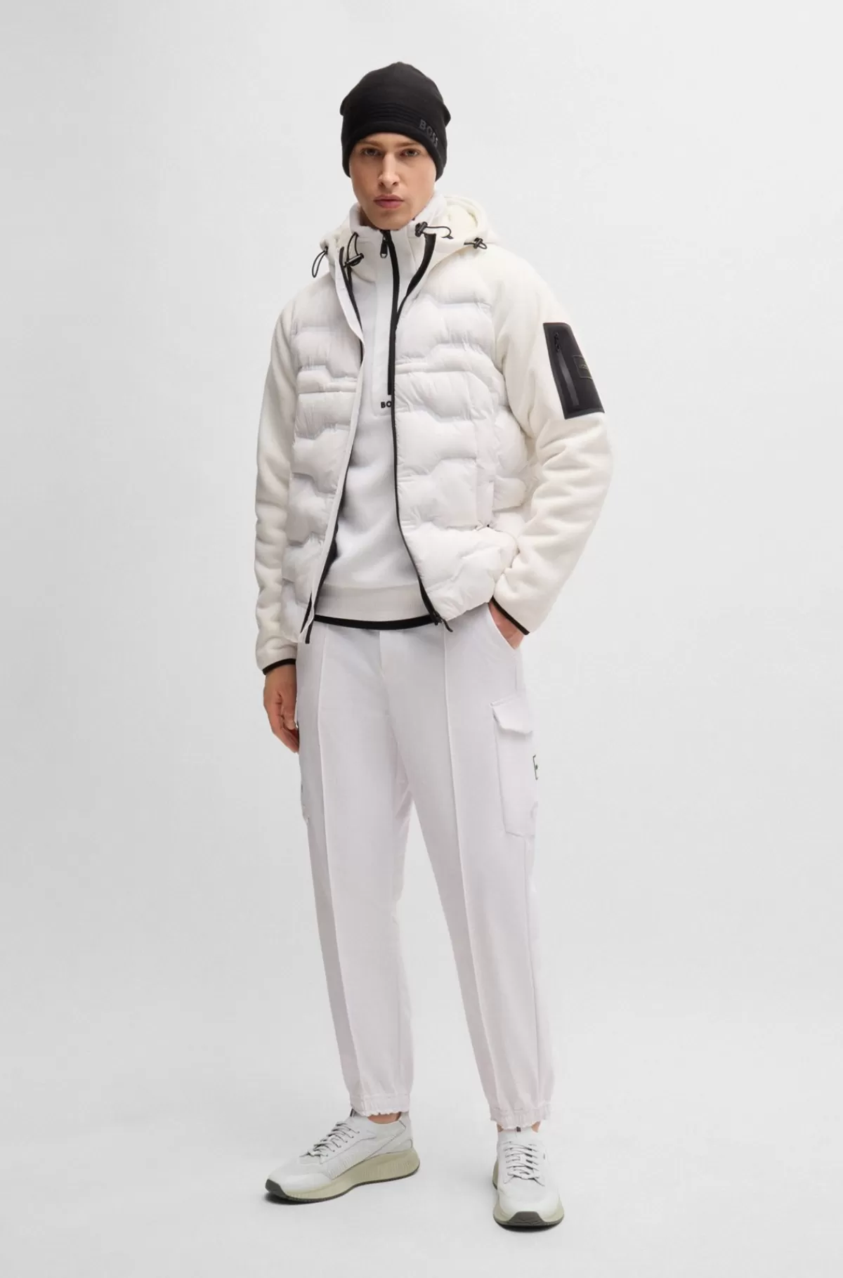 HUGO BOSS TTNM EVO-sneakers Med Strikket Overdel Lysegrå Hot
