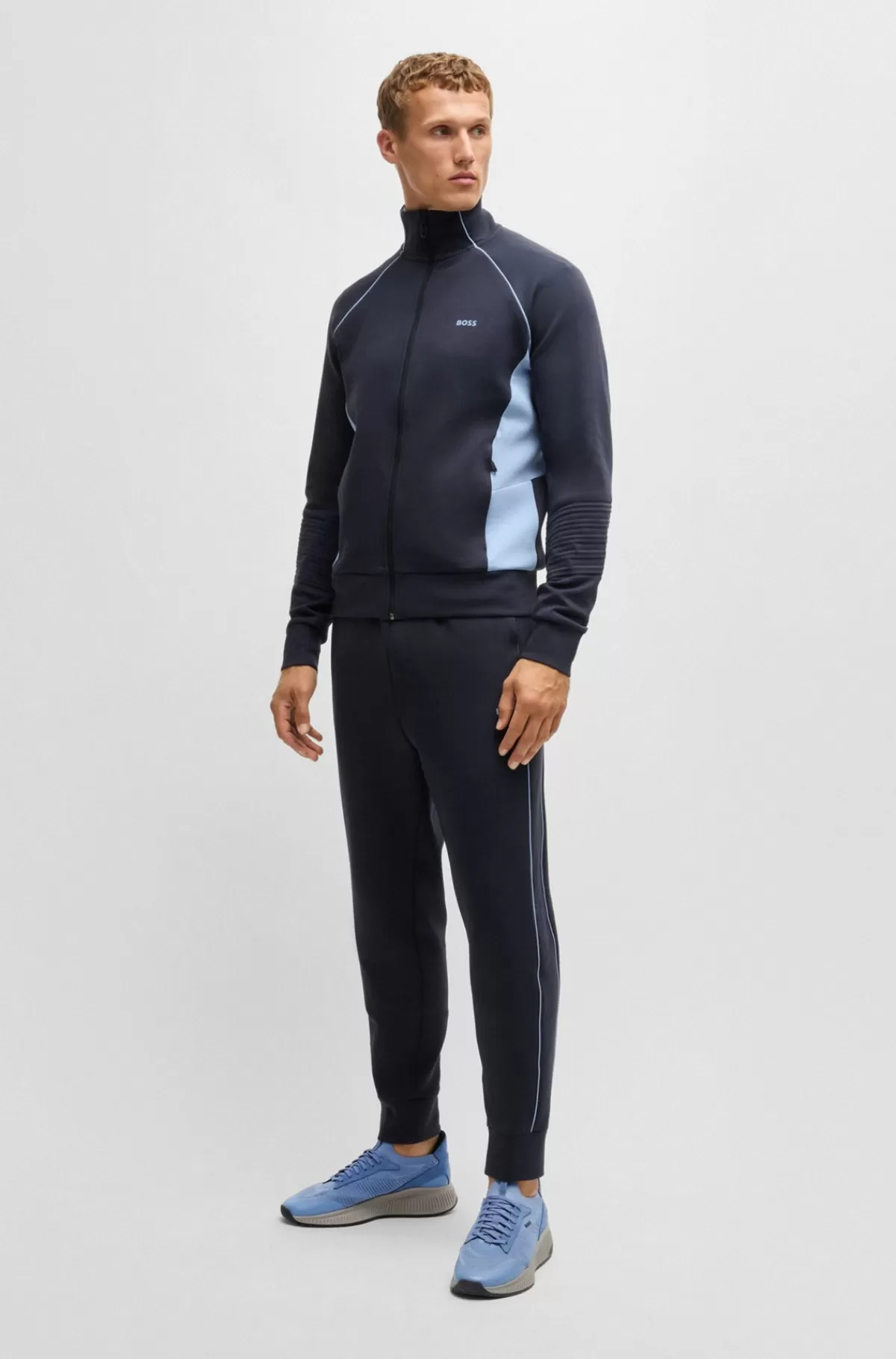 HUGO BOSS TTNM EVO-sneakers Med Strikket Overdel Lyseblå Cheap
