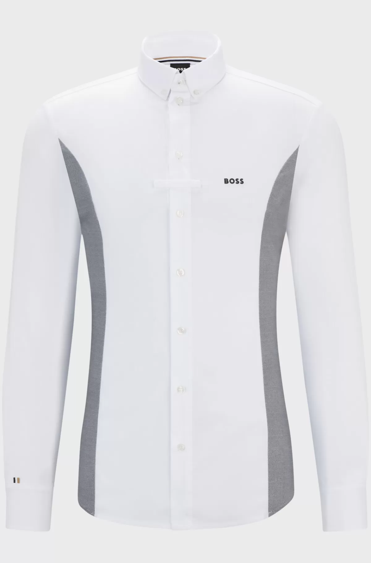 HUGO BOSS Turneringsskjorte Til Hestesport Med Melerede Indsatser Hvid Fashion
