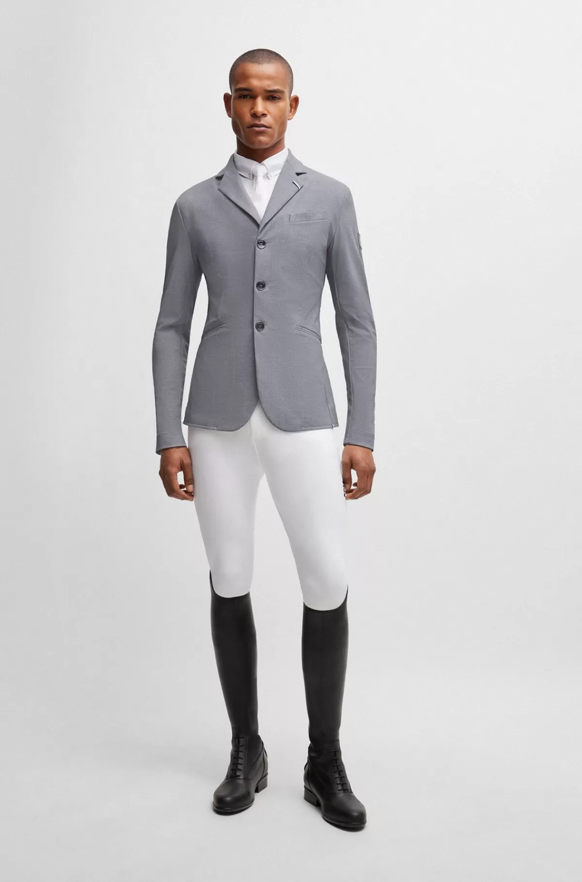 HUGO BOSS Turneringsskjorte Til Hestesport Med Melerede Indsatser Hvid Fashion