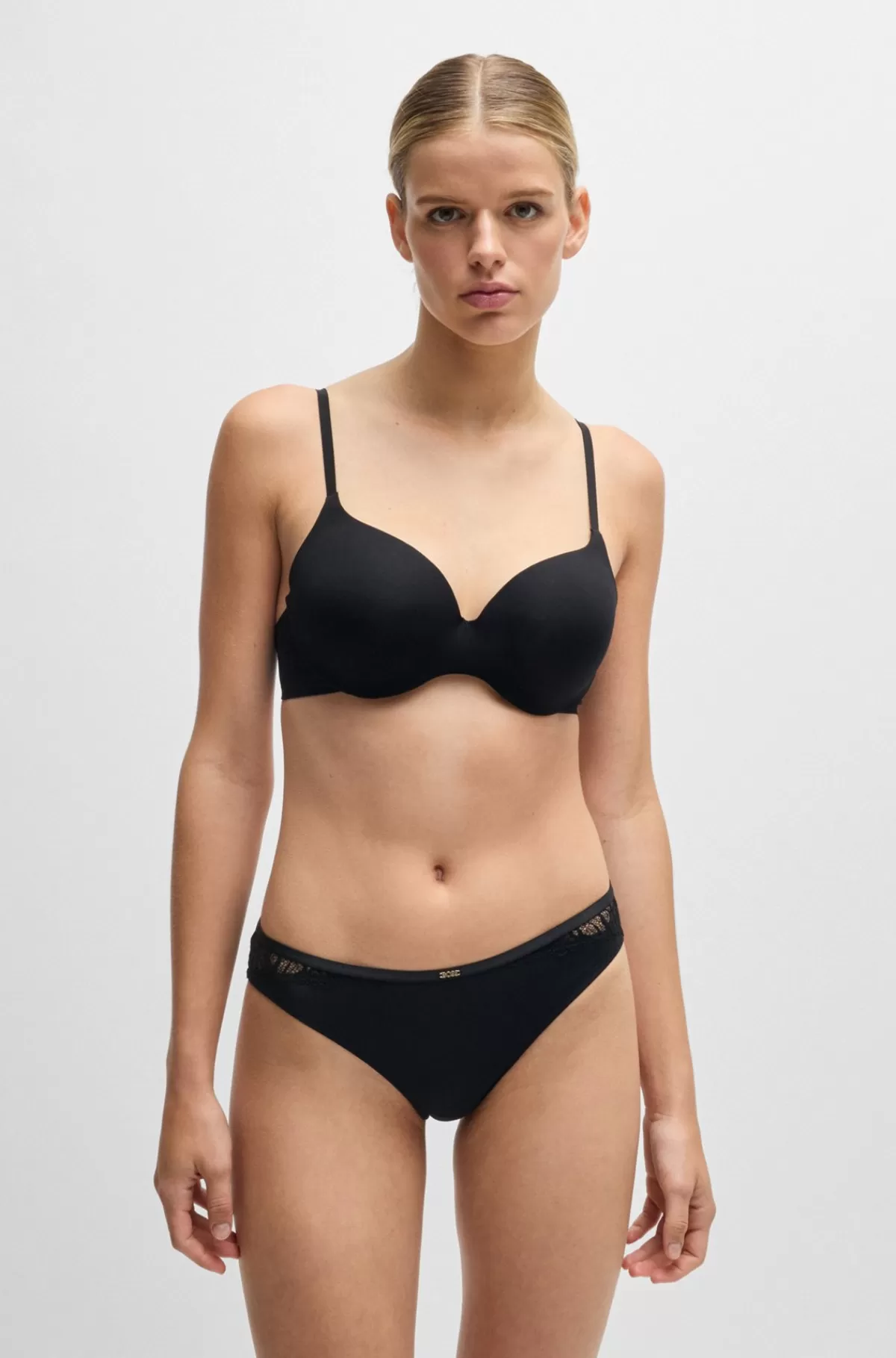 HUGO BOSS Underbukser I Blonder Med Stræk Og Guldfarvet Logokant Sort Hot