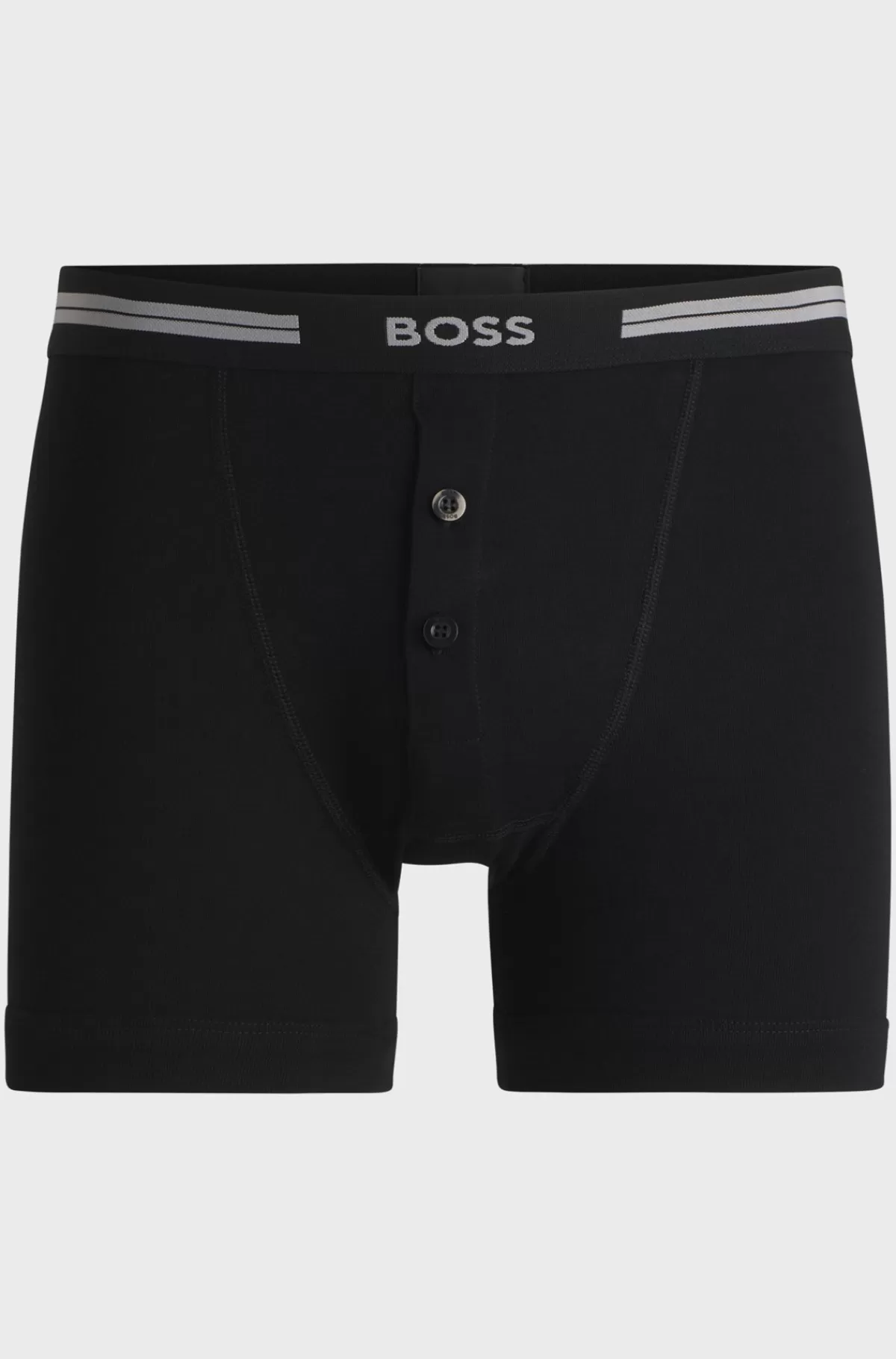 HUGO BOSS Underbukser I Bomuld Med Rib Og Logolinning Sort Best