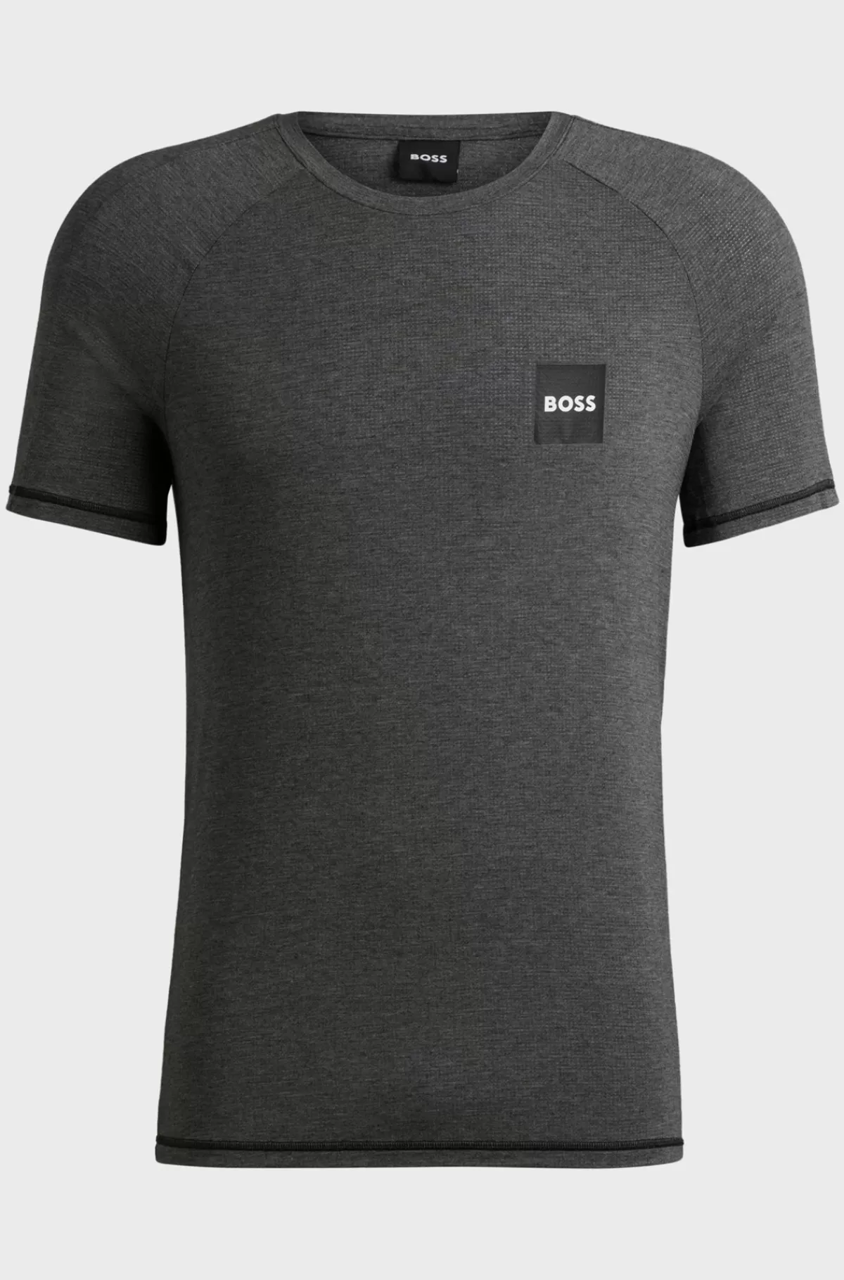 HUGO BOSS Undertrøje-T-shirt I Jersey Med Stræk Og Logoprint Mørkegrå Clearance