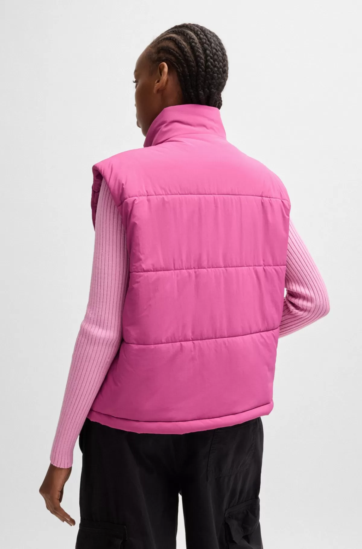 HUGO BOSS Vandafvisende Vest Med Blåt Logomærkat Pink Cheap