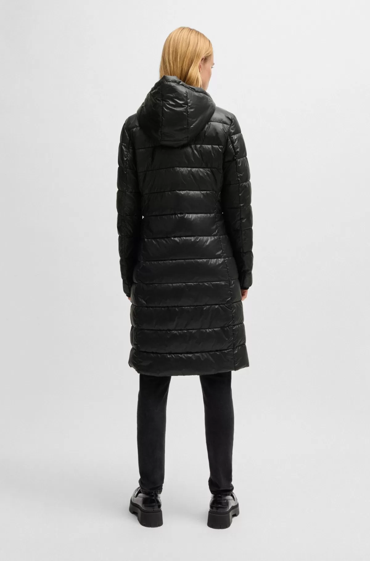 HUGO BOSS Vandskyende Dunjakke Med Logodetalje Sort Outlet