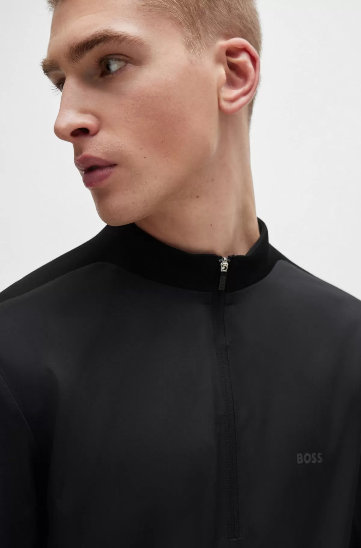 HUGO BOSS Vandskyende Jakke I Anorakstil Med Logo Sort Store