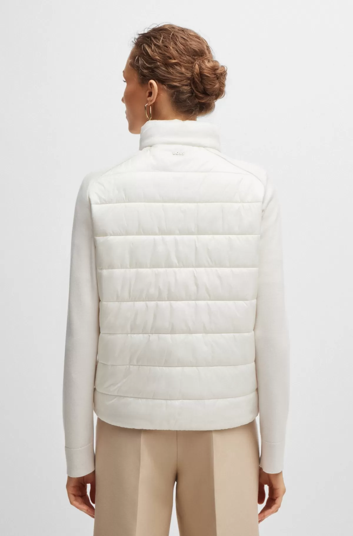 HUGO BOSS Vandskyende Jakke Med Let Vattering Hvid Flash Sale
