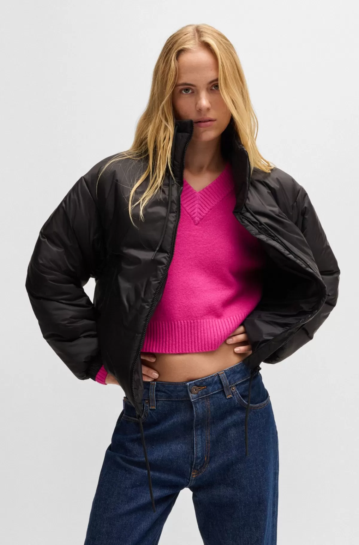 HUGO BOSS Vandskyende Jakke Med Logo Sort Shop
