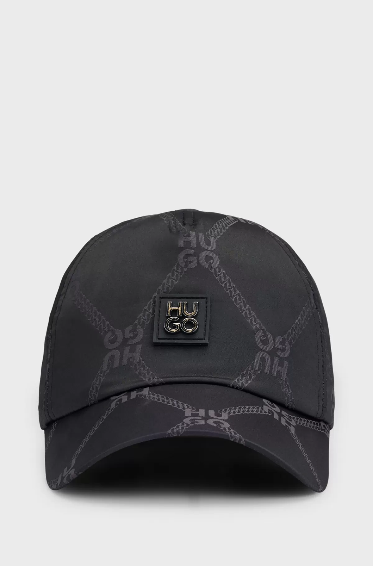 HUGO BOSS Vandskyende Kasket Med Fem Paneler Og Stablet Logo Sort Shop