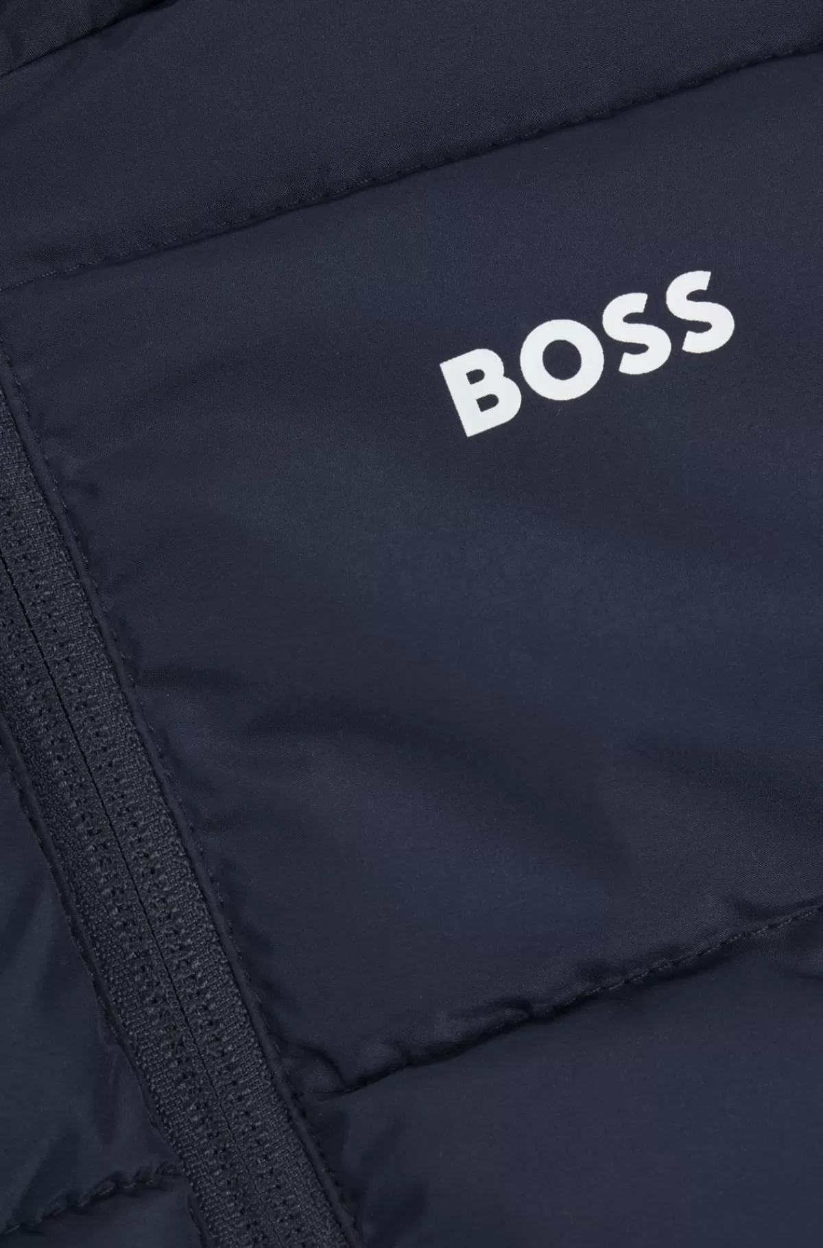 HUGO BOSS Vandskyende Og Vatteret Jakke Til Børn Med Logoprint Mørkeblå Flash Sale