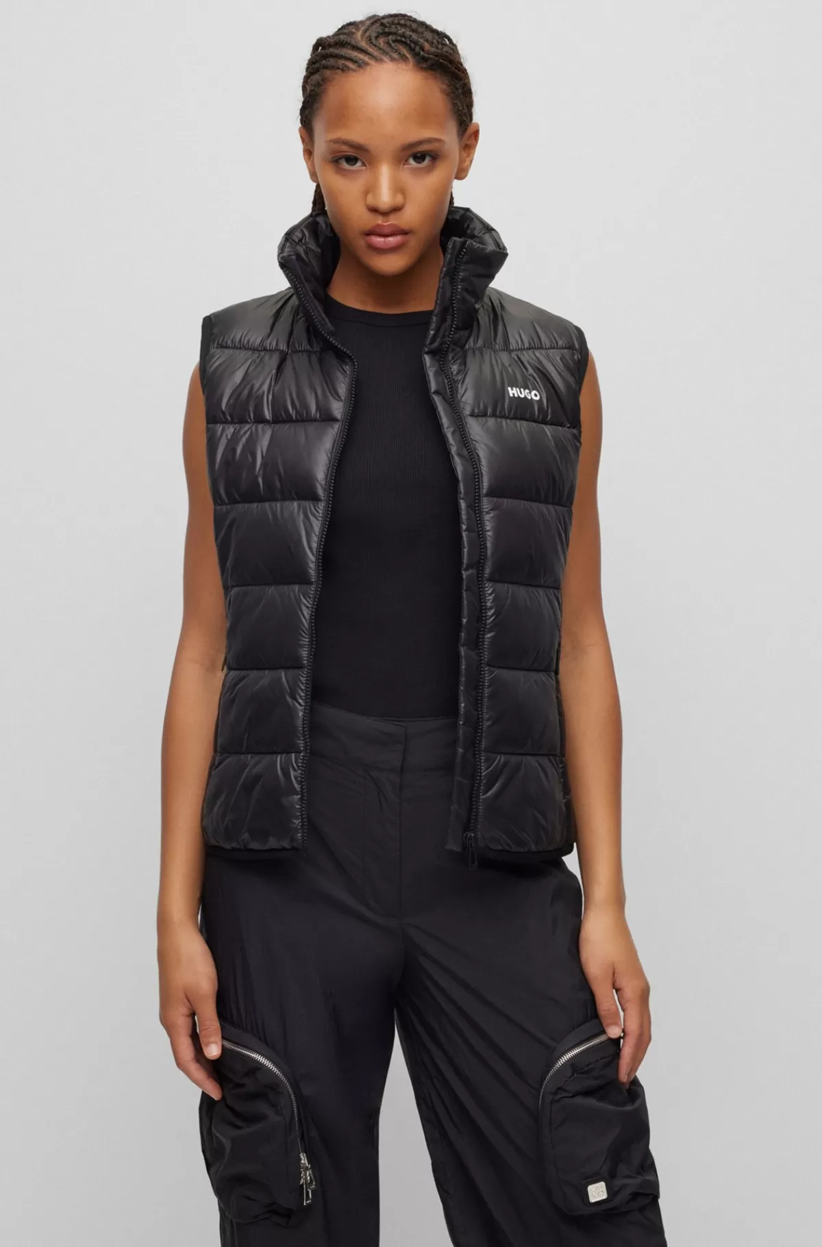 HUGO BOSS Vandskyende, Polstret Vest Med Logo Sort Sale