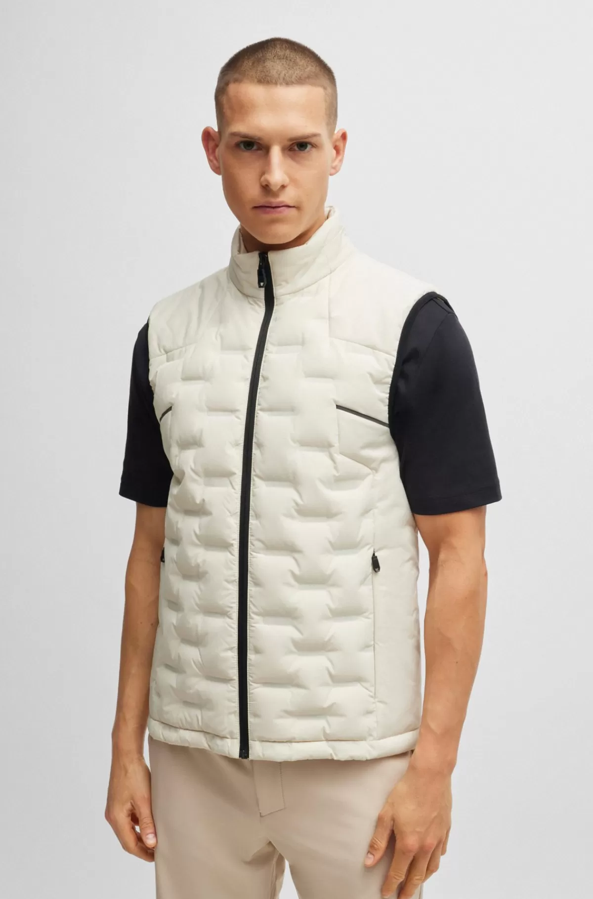 HUGO BOSS Vandskyende Vest Med Quiltning Naturlig Sale