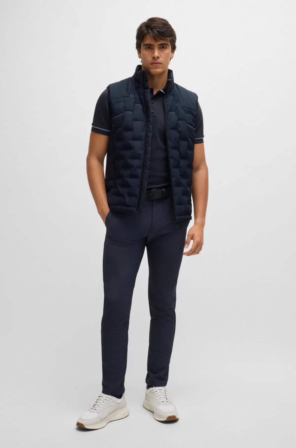 HUGO BOSS Vandskyende Vest Med Quiltning Mørkeblå Shop