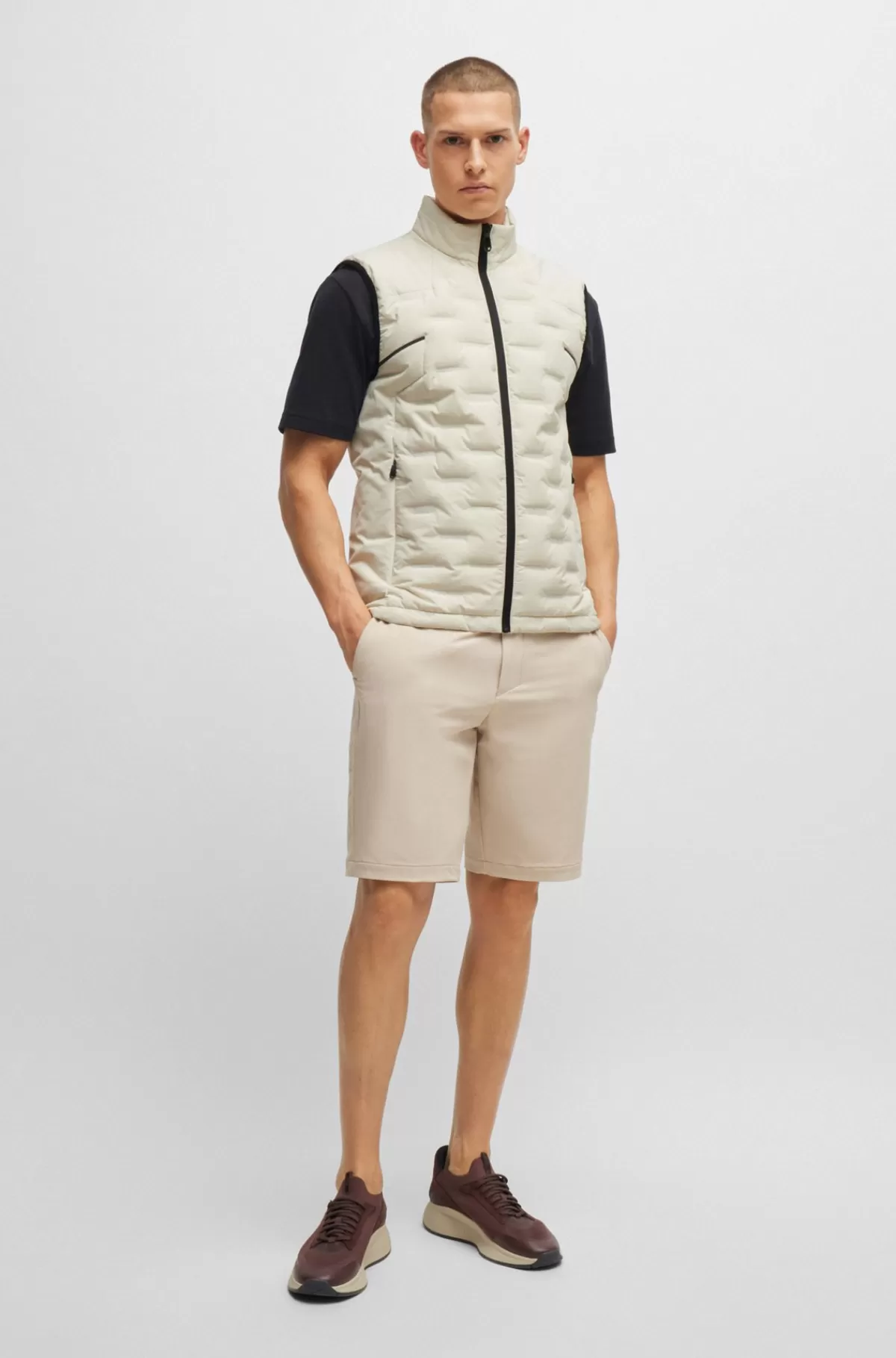 HUGO BOSS Vandskyende Vest Med Quiltning Naturlig Sale