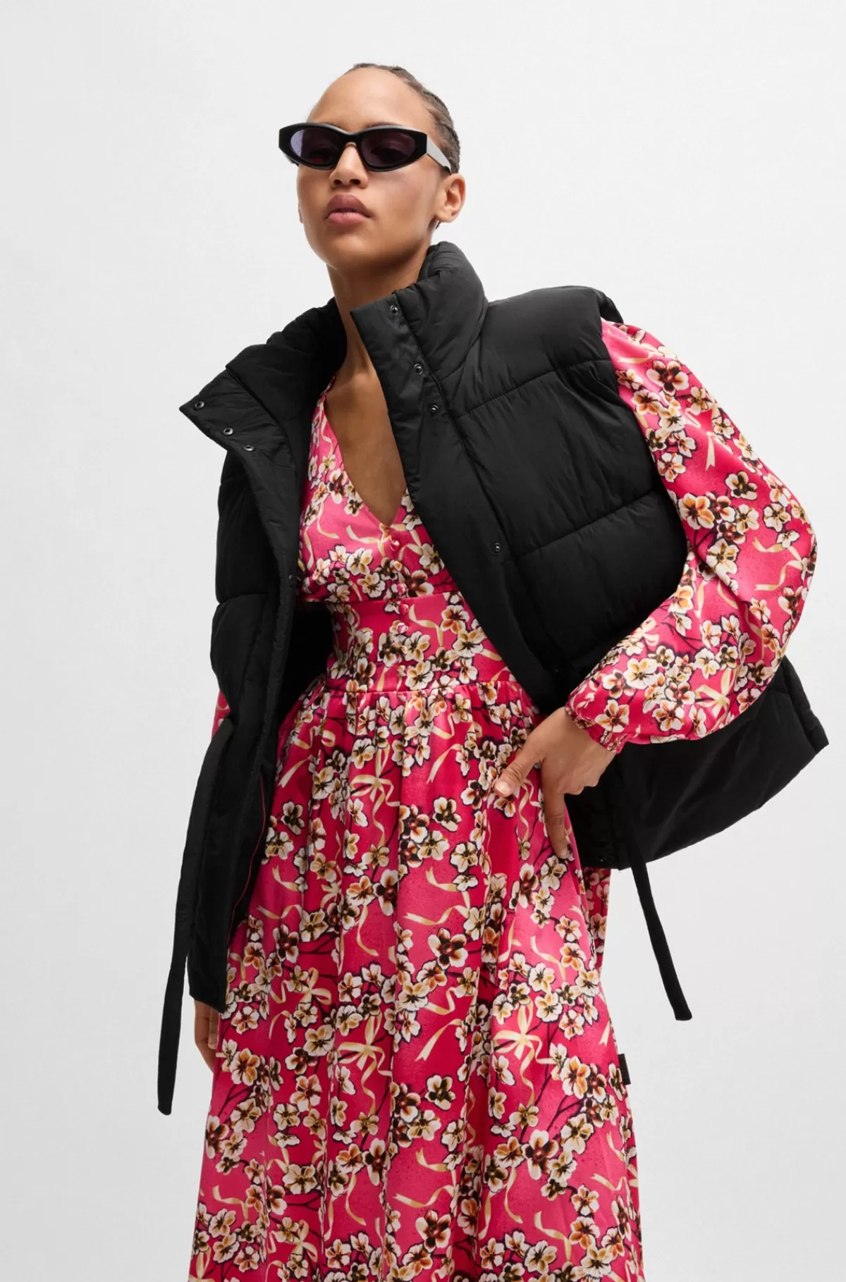 HUGO BOSS Vandskyende Vest Med Relaxed Fit Og Stablet Logo Sort Clearance