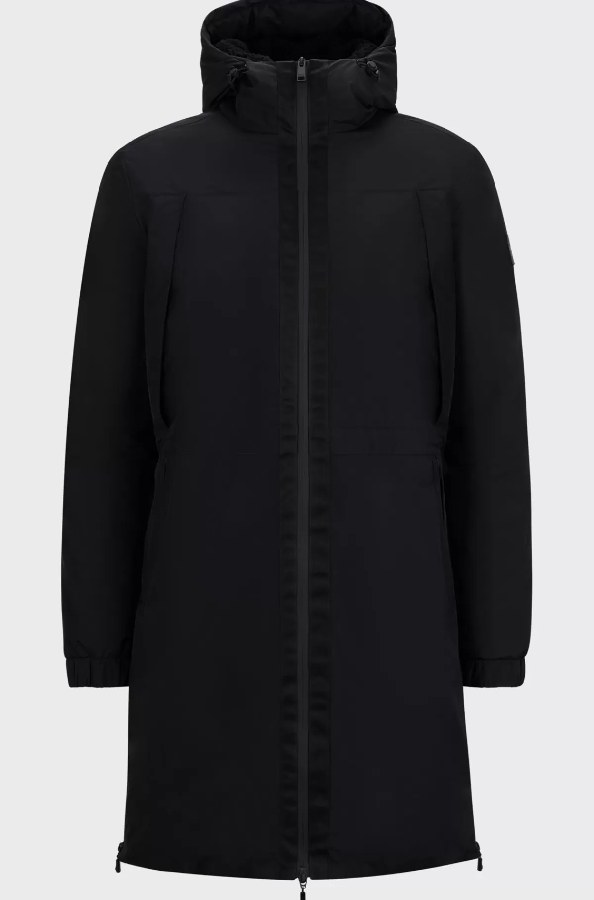 HUGO BOSS Vandtæt Parka Til Hestesport Med Logobånd Sort Sale