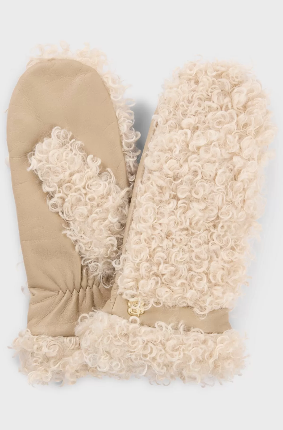 HUGO BOSS Vanter I Imiteret Plys Med Læderpaneler Lys beige New