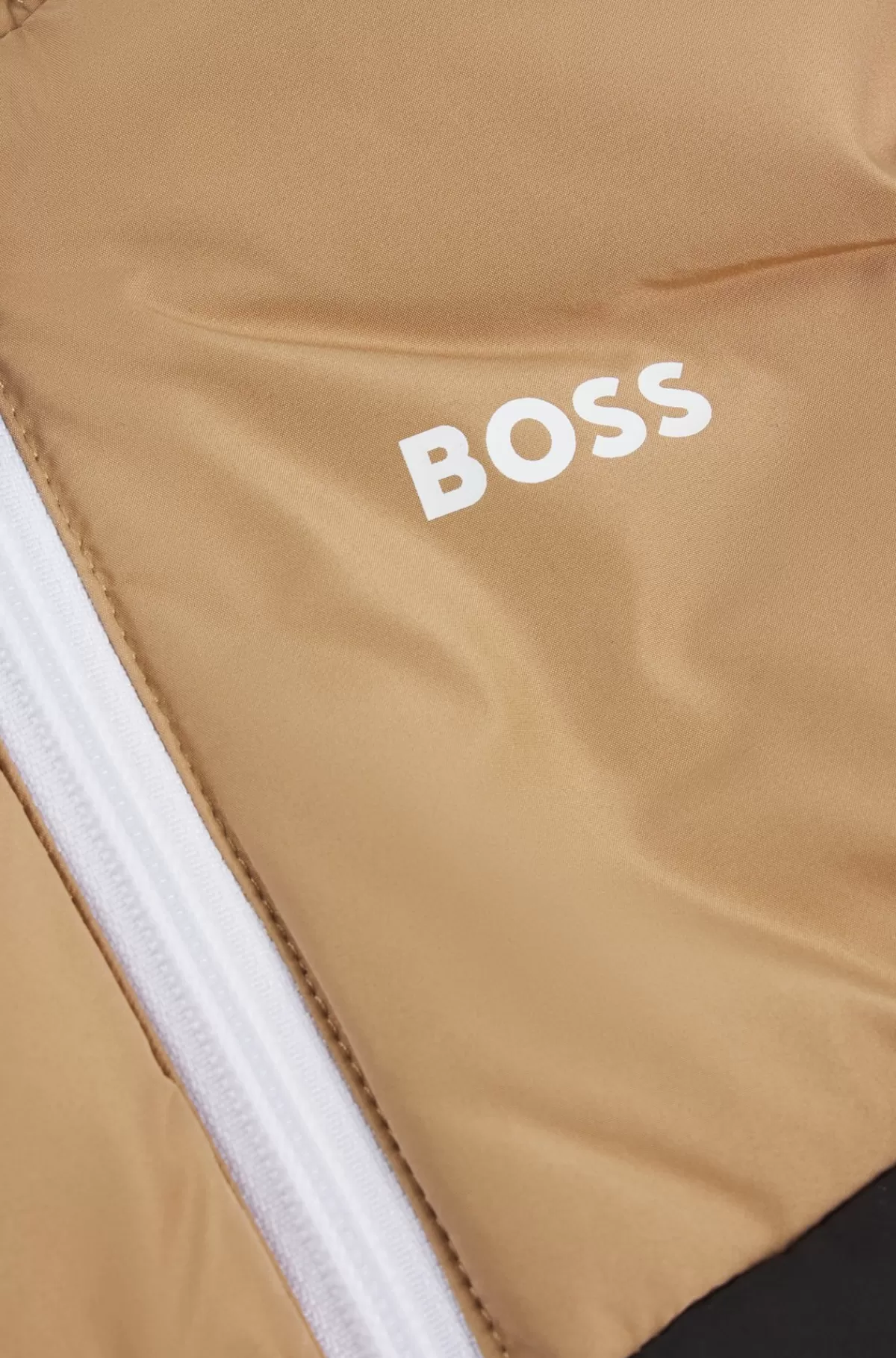 HUGO BOSS Vatteret Jakke Til Børn Med Hætte Og Colour-blocking Brun Clearance