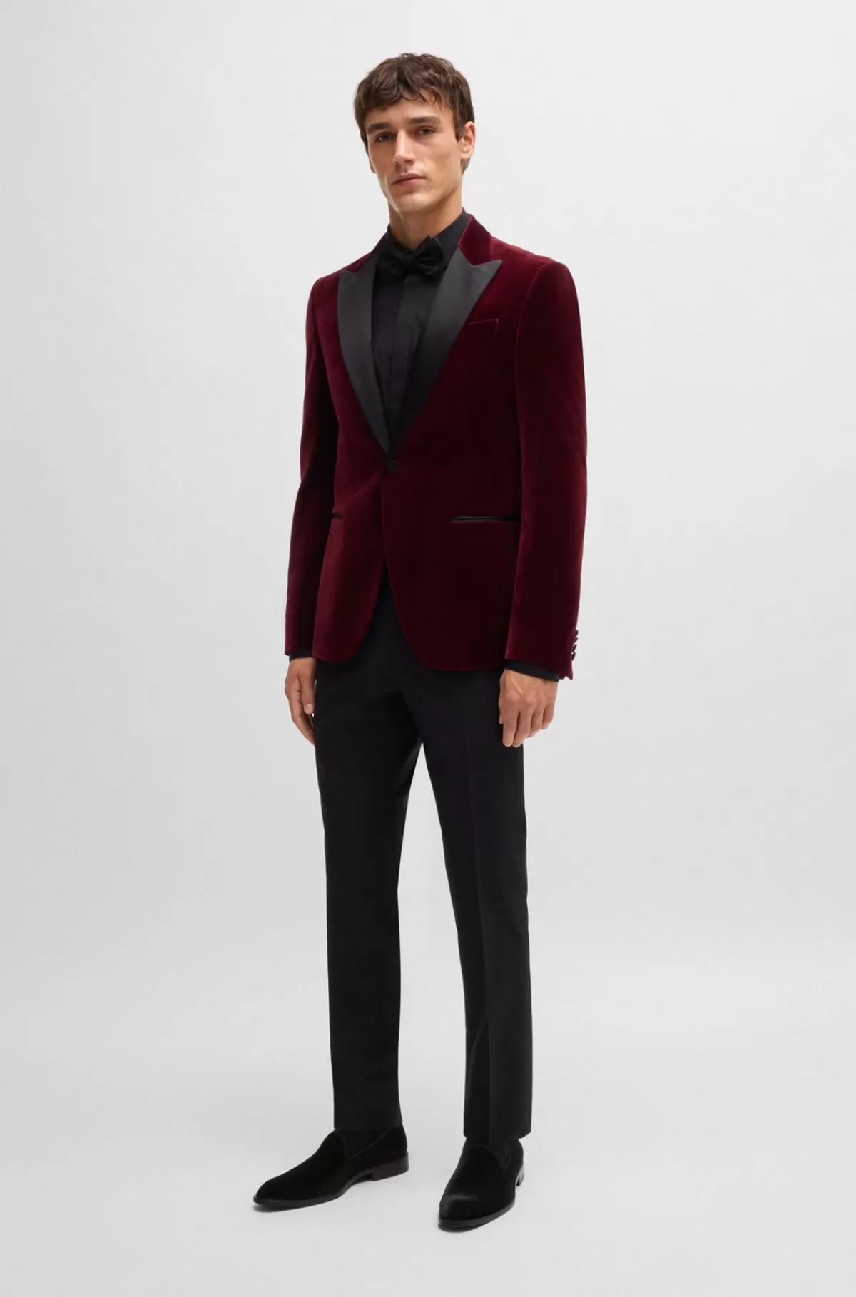 HUGO BOSS Velourloafers Med Læderdetaljer Sort Fashion