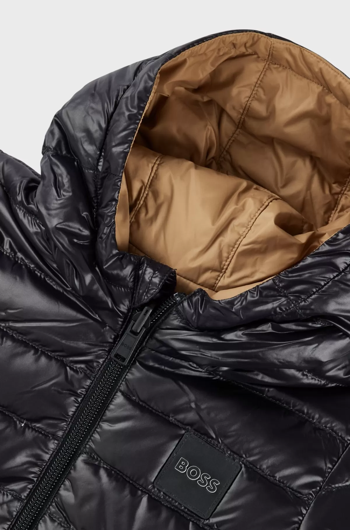HUGO BOSS Vendbar Og Vandskyende Dunjakke Med Logo Til Børn Sort Best