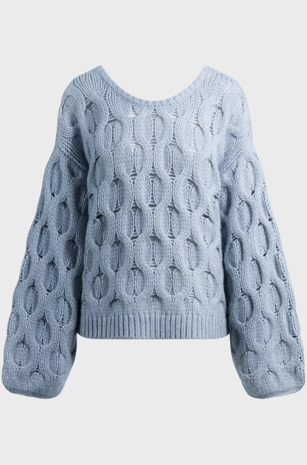 HUGO BOSS Vendbar Sweater I Oversize Fit Lyseblå Shop