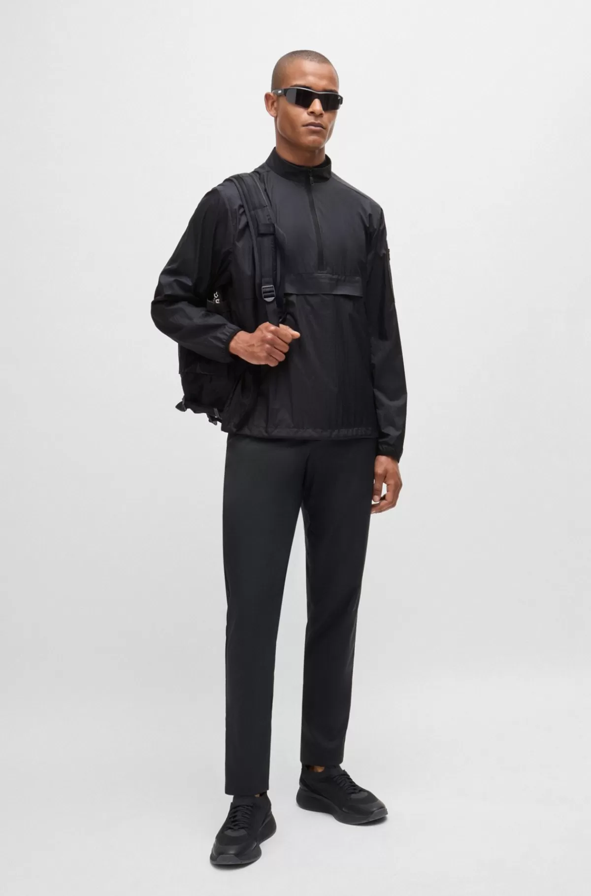 HUGO BOSS Vindjakke Med Regular Fit I Vandskyende Ripstopstof Mørkeblå Hot