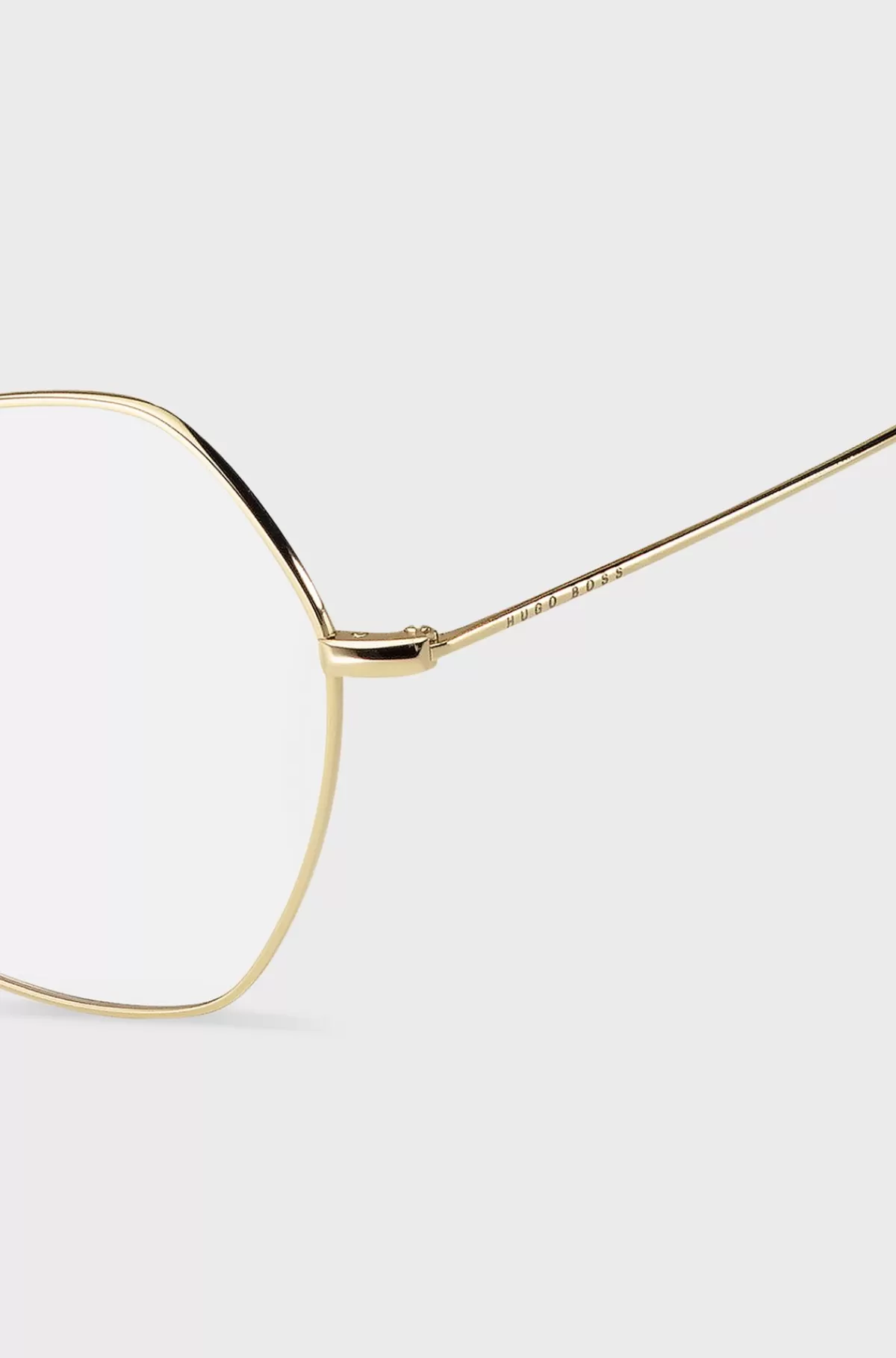 HUGO BOSS Vinklede Briller Med Styrke I Titanium Med farvet Effekt Guld Fashion