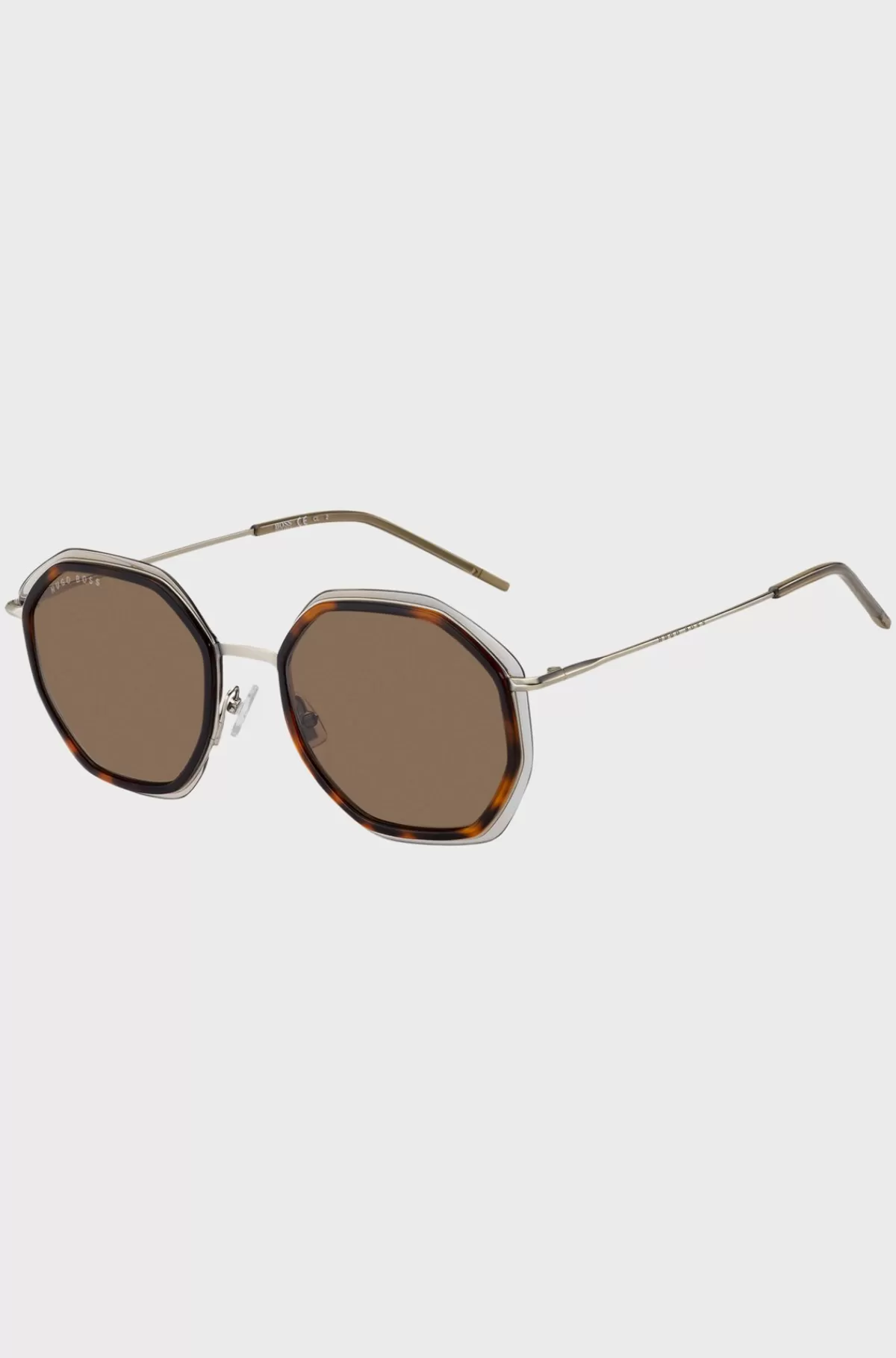 HUGO BOSS Vinklede Solbriller I Havana-acetat Med Brune Glas Brun mønstret Flash Sale